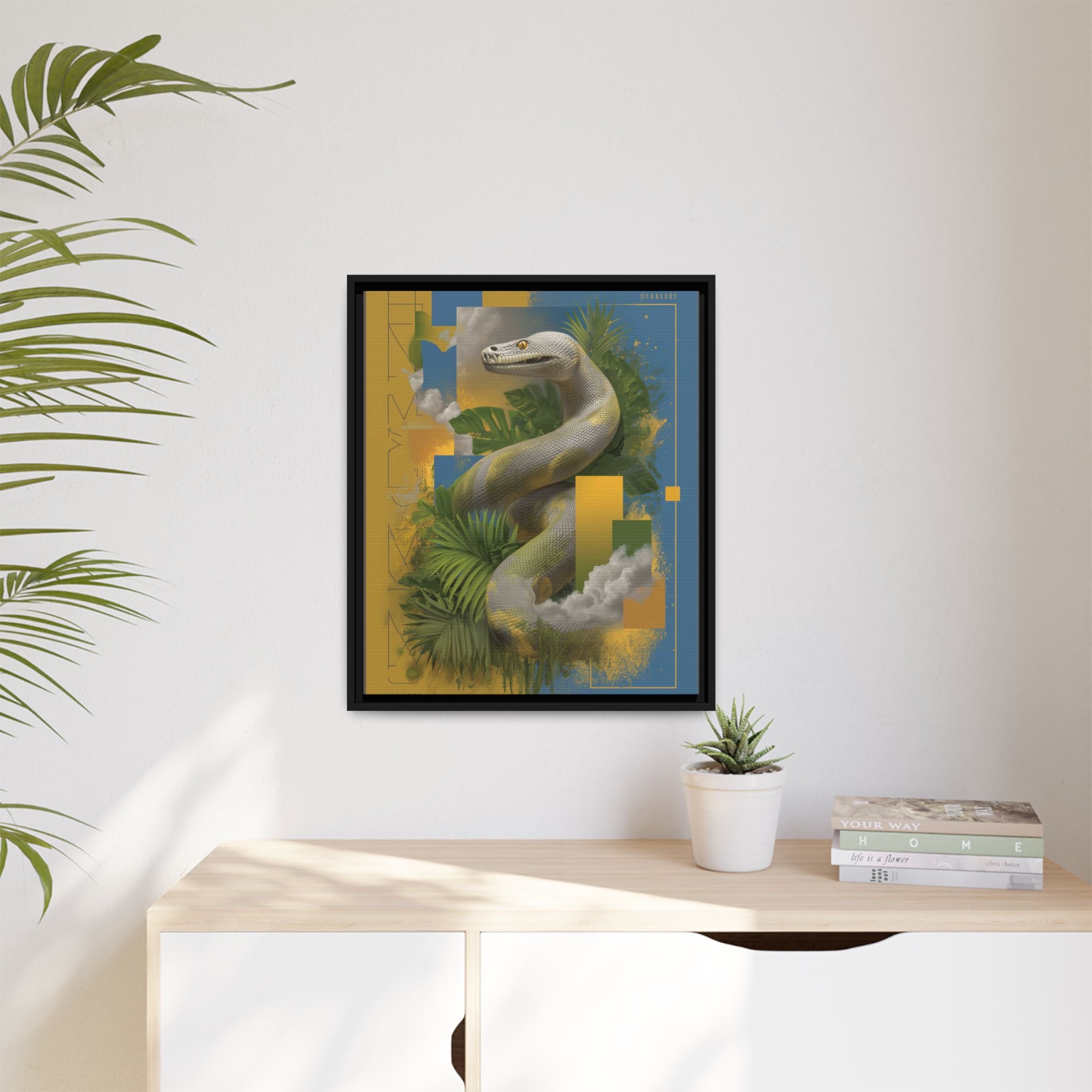 Serpent of Surreal Geometries: Tropical Hyperrealism, Digital Snake Illustration   |    Custom Orders Available
