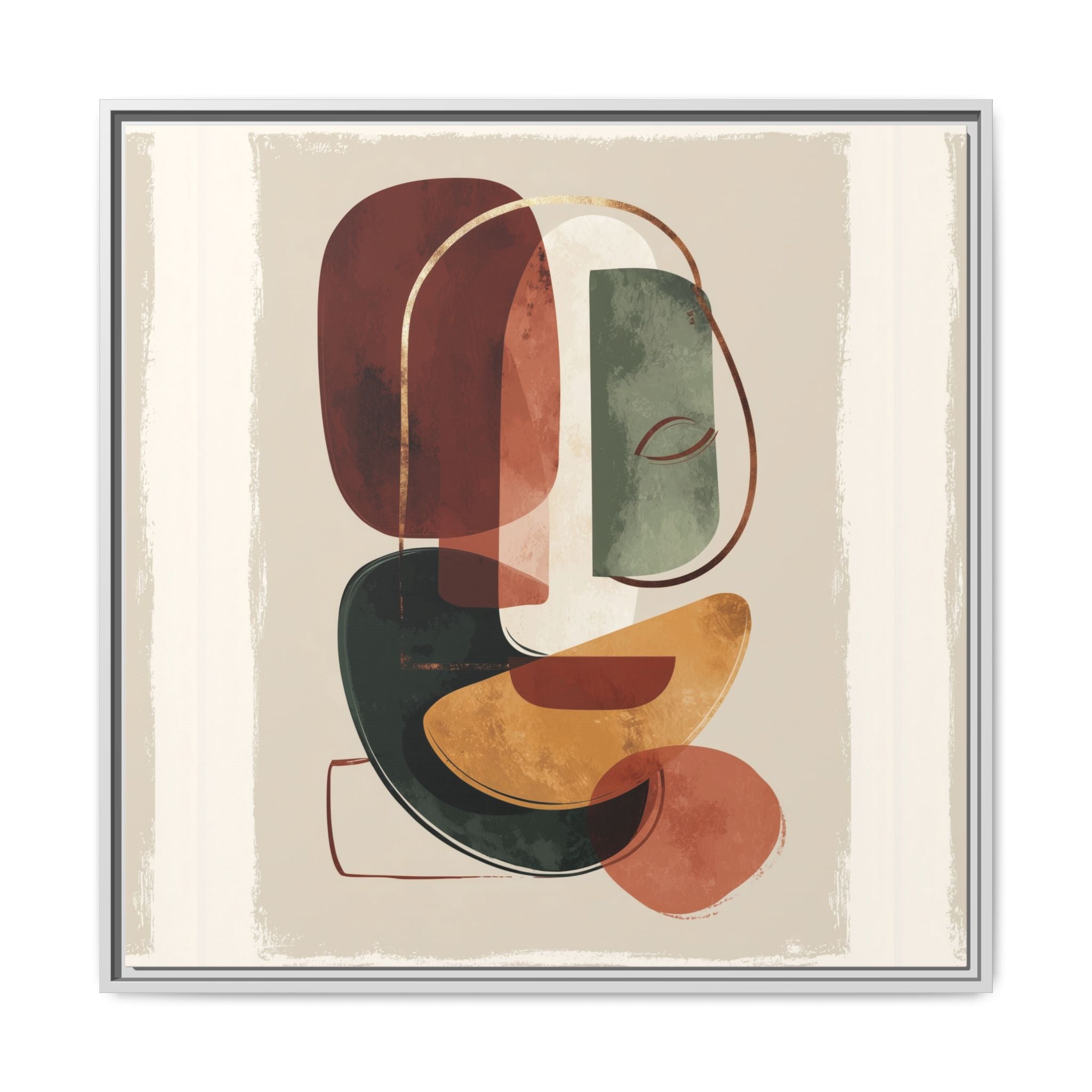 Layered Geometries: Mid-Century Modern Composition, Organic Abstract Design, Translucent Intersecting Shapes   |   Custom Orders Accepted