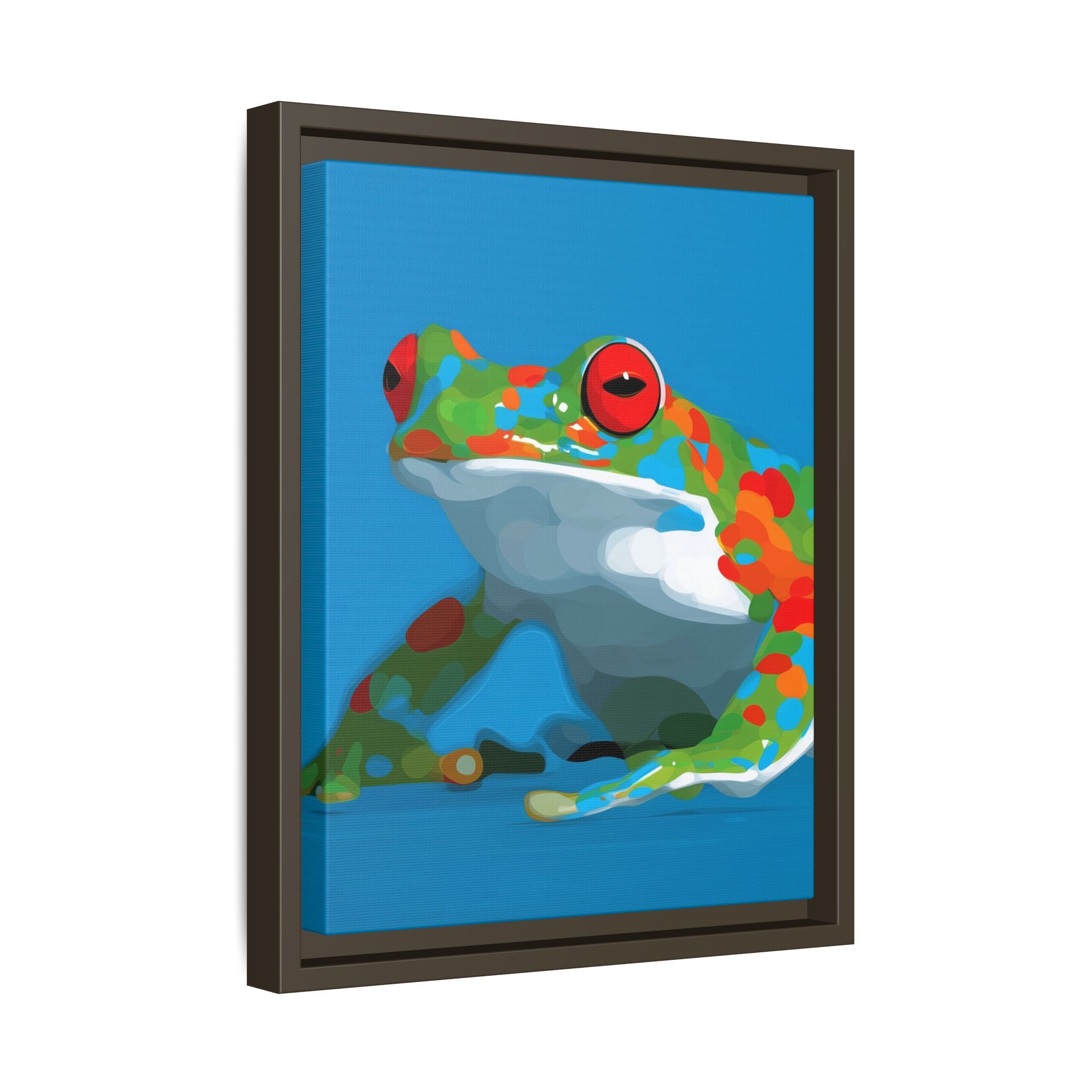 Chromatic Amphibian Framed Print : Mosaic Frog Vector Art, Modern Wildlife Illustration   |  Personalized & Custom Orders Available