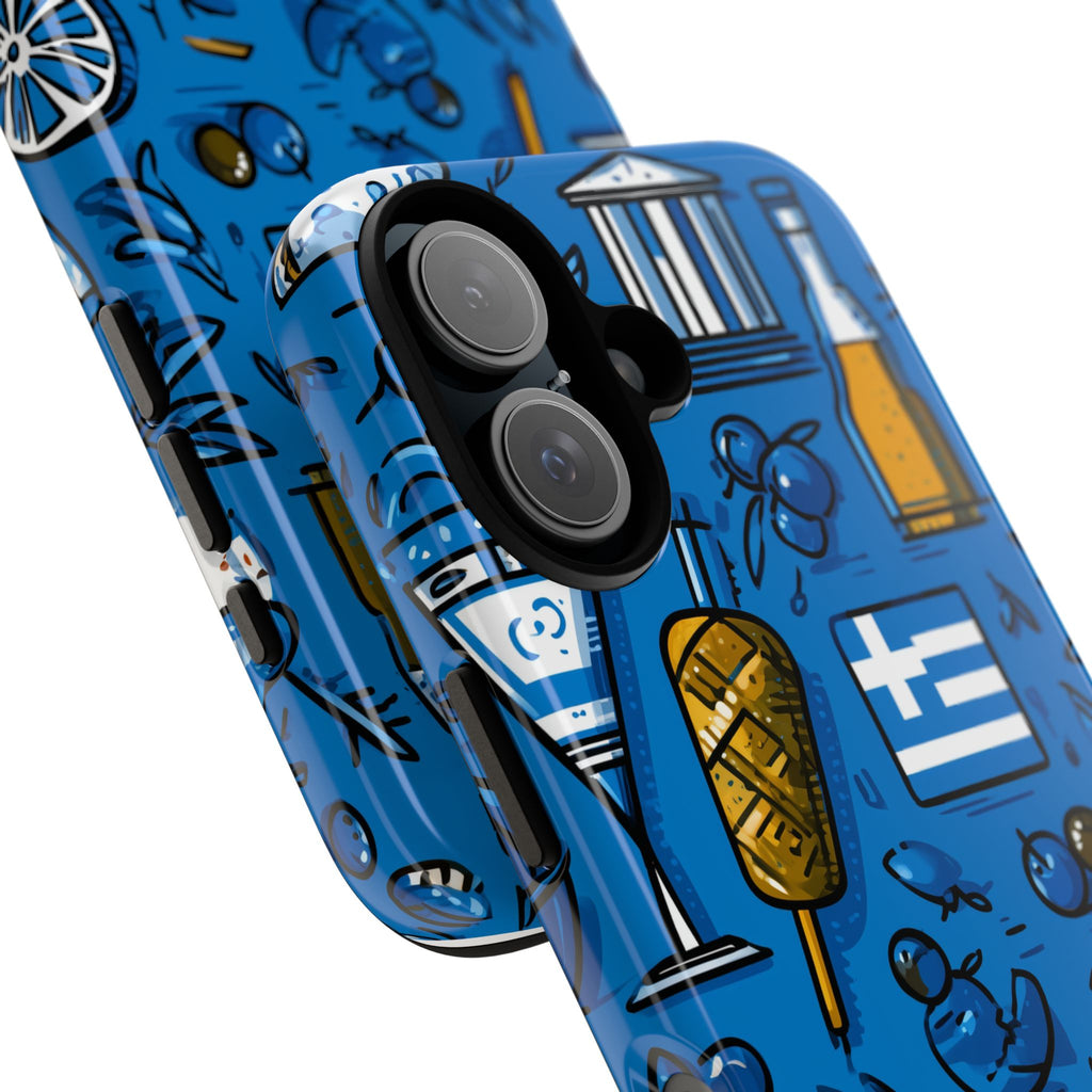 Greek-Inspired Phone Case, Tough Cases for Travel Lovers, Trendy Accessories for Summer, Unique Gifts for Phone Protection