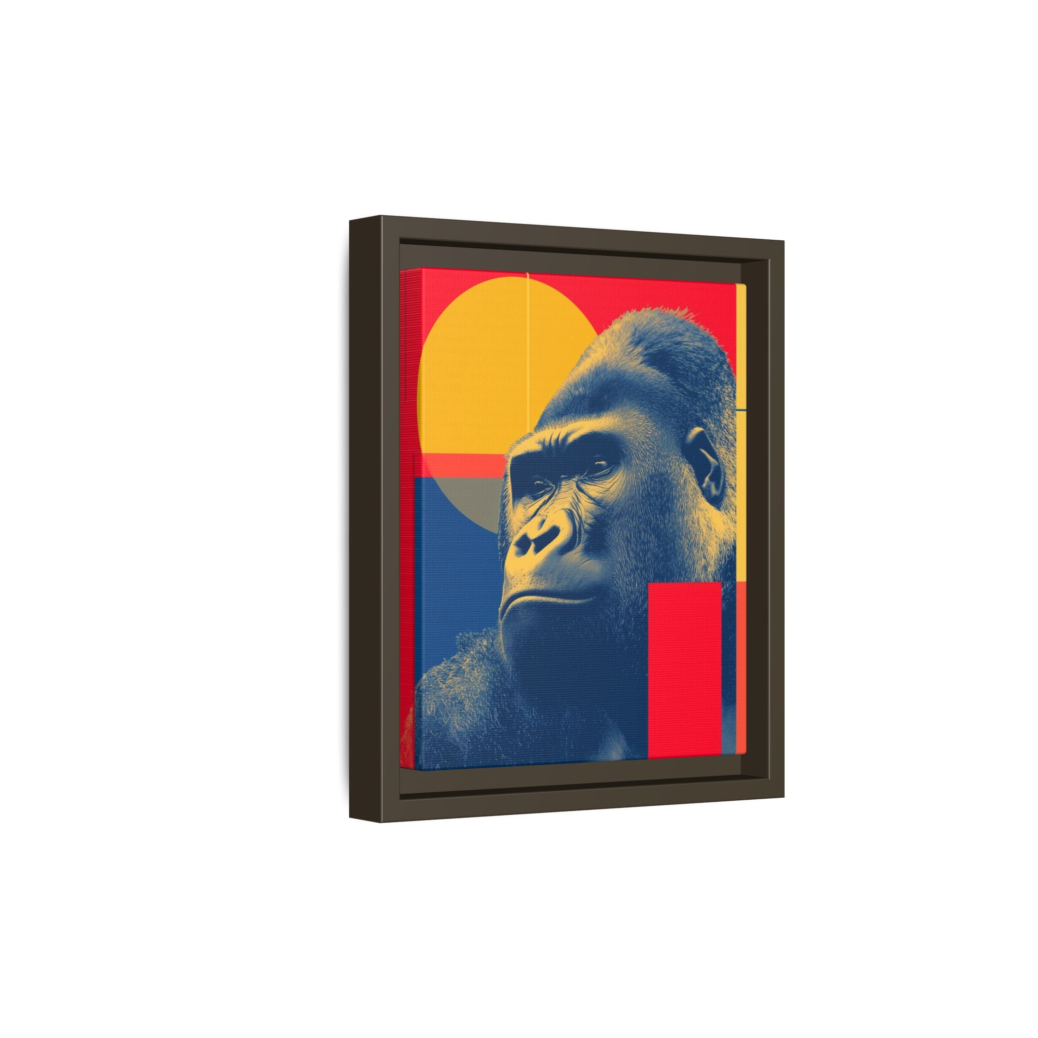Primal Geometry: Gorilla Portrait in Blue and Yellow, Pop Art Graphic Design   |  Personalized & Custom Orders Available