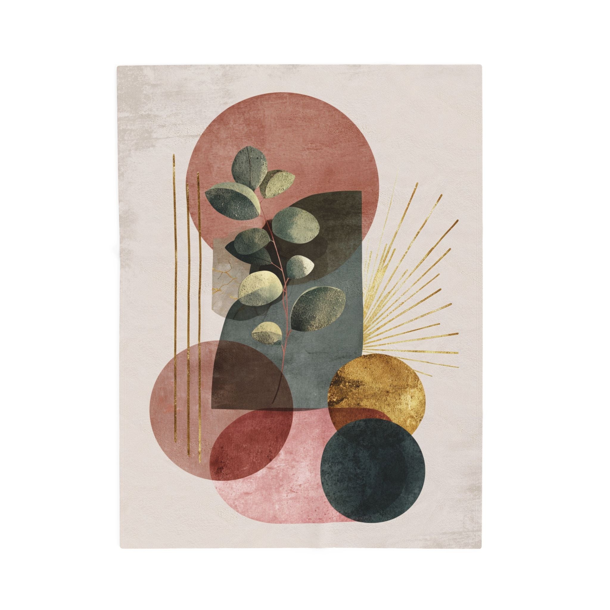 Eucalyptus Geometry: Botanical Abstract Composition, Minimalist Earth Tone Design   |    Custom Orders Available