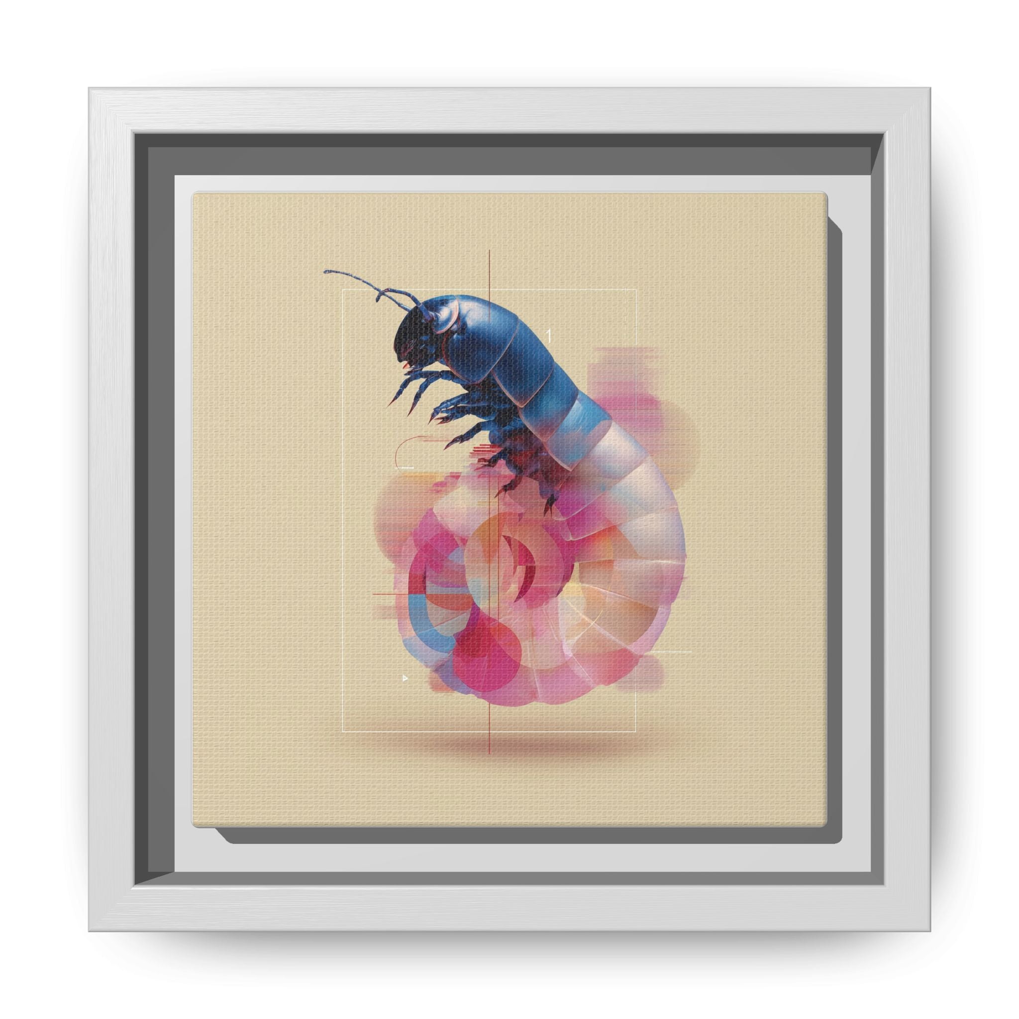 Exoskeleton Enigma: Digital Glitch Isopod, Metallic Crustacean Portrait   |  Personalized & Custom Orders Available