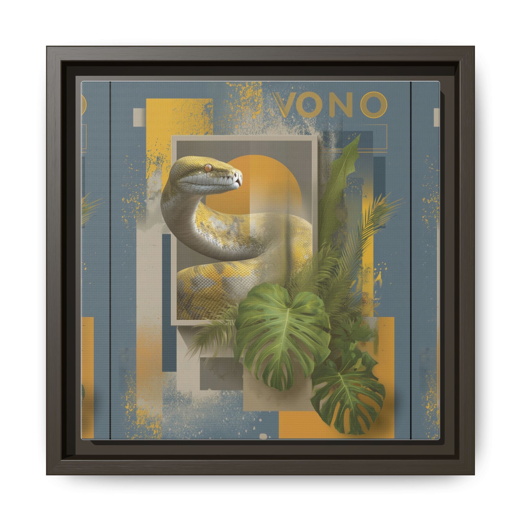 Serpent of Geometric Dimensions: Tropical Vono Design, Abstract Wildlife Art   |  Personalized & Custom Orders Available