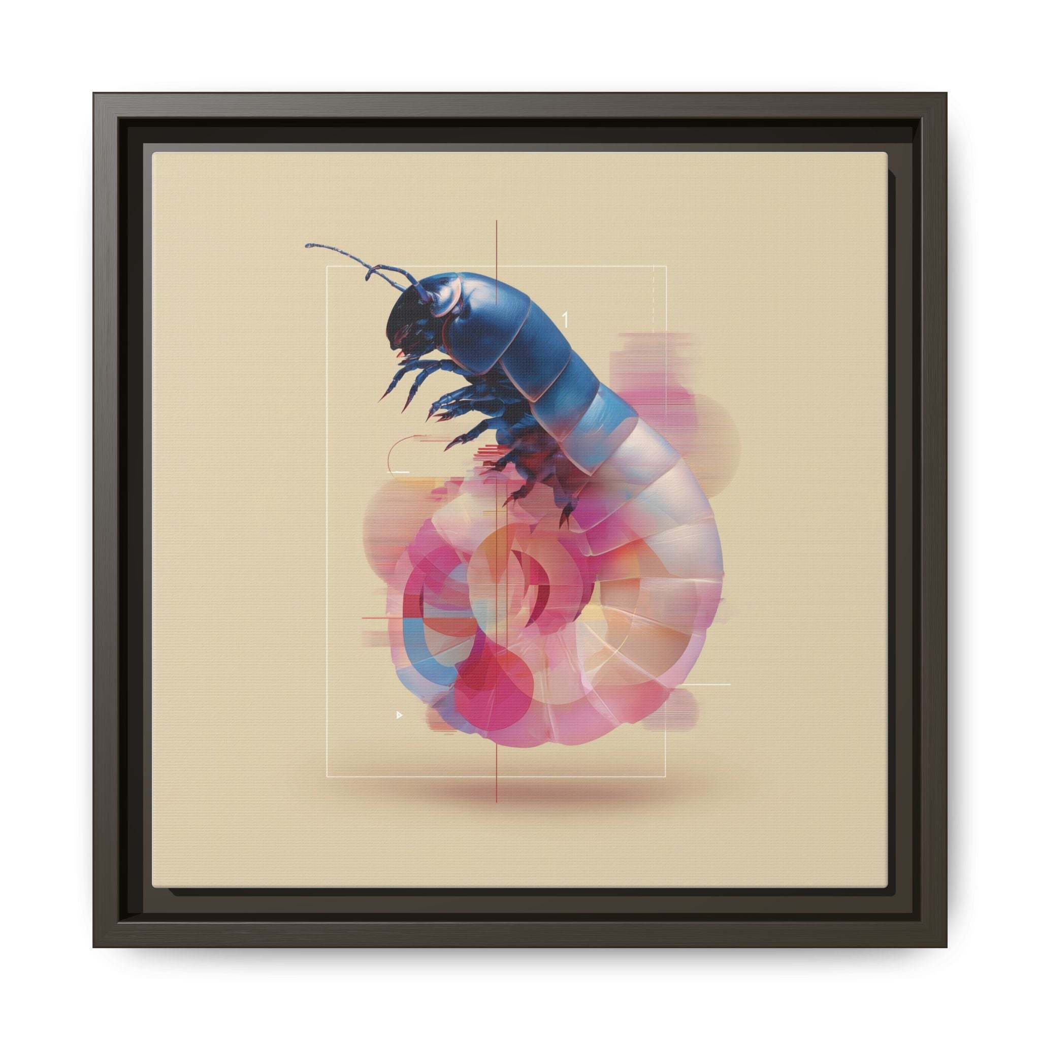 Exoskeleton Enigma: Digital Glitch Isopod, Metallic Crustacean Portrait   |  Personalized & Custom Orders Available