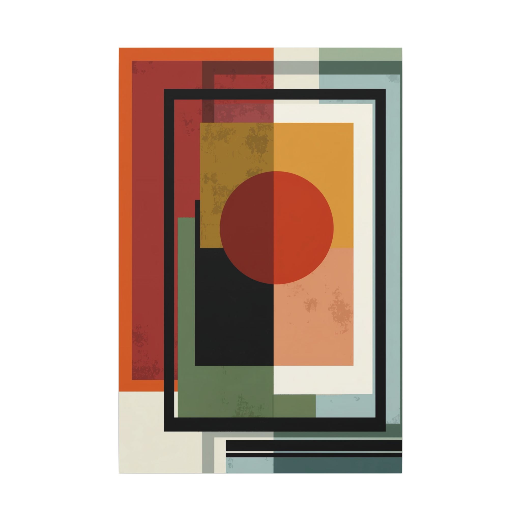 Geometric Harmony: Bauhaus Inspired Design, Mid-Century Modern Composition, Abstract Rectangular Layers   |   Custom Orders Accepted