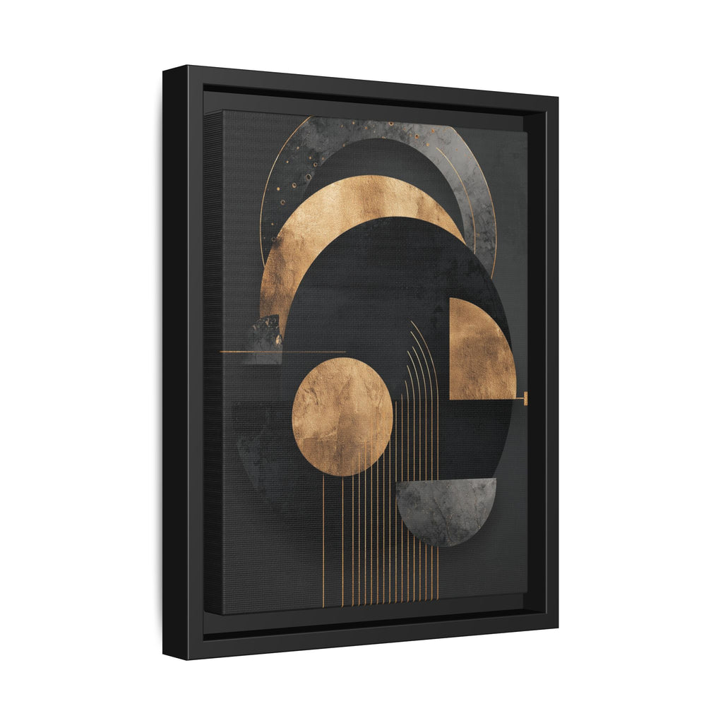 Geometric Resonance: Abstract Gold and Black Design, Minimalist Architectural Art, Modern Metallic Composition   |   Custom Orders Accepted