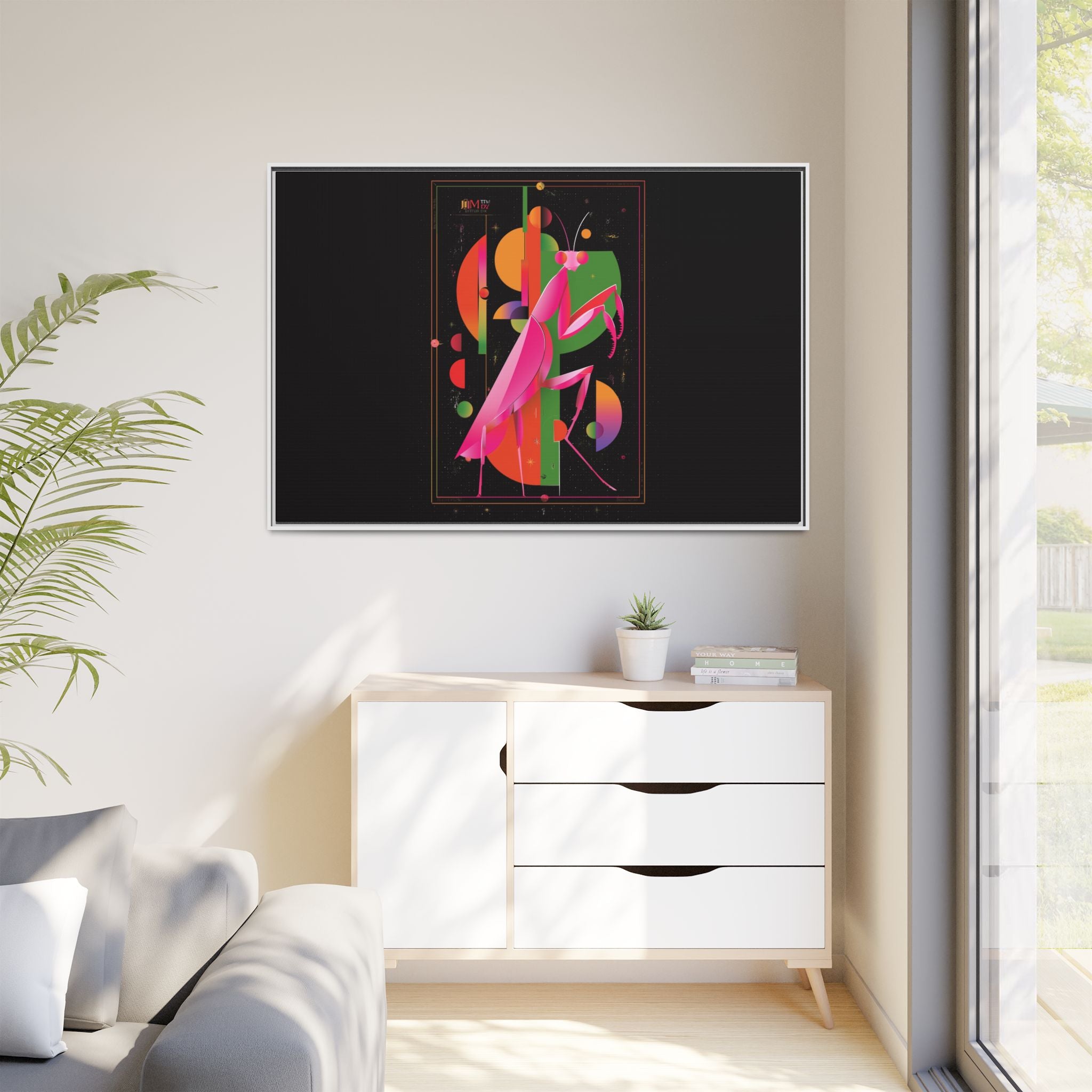 Celestial Mantis: Cubist Geometry, Cosmic Insect Portrait   |    Custom Orders Available