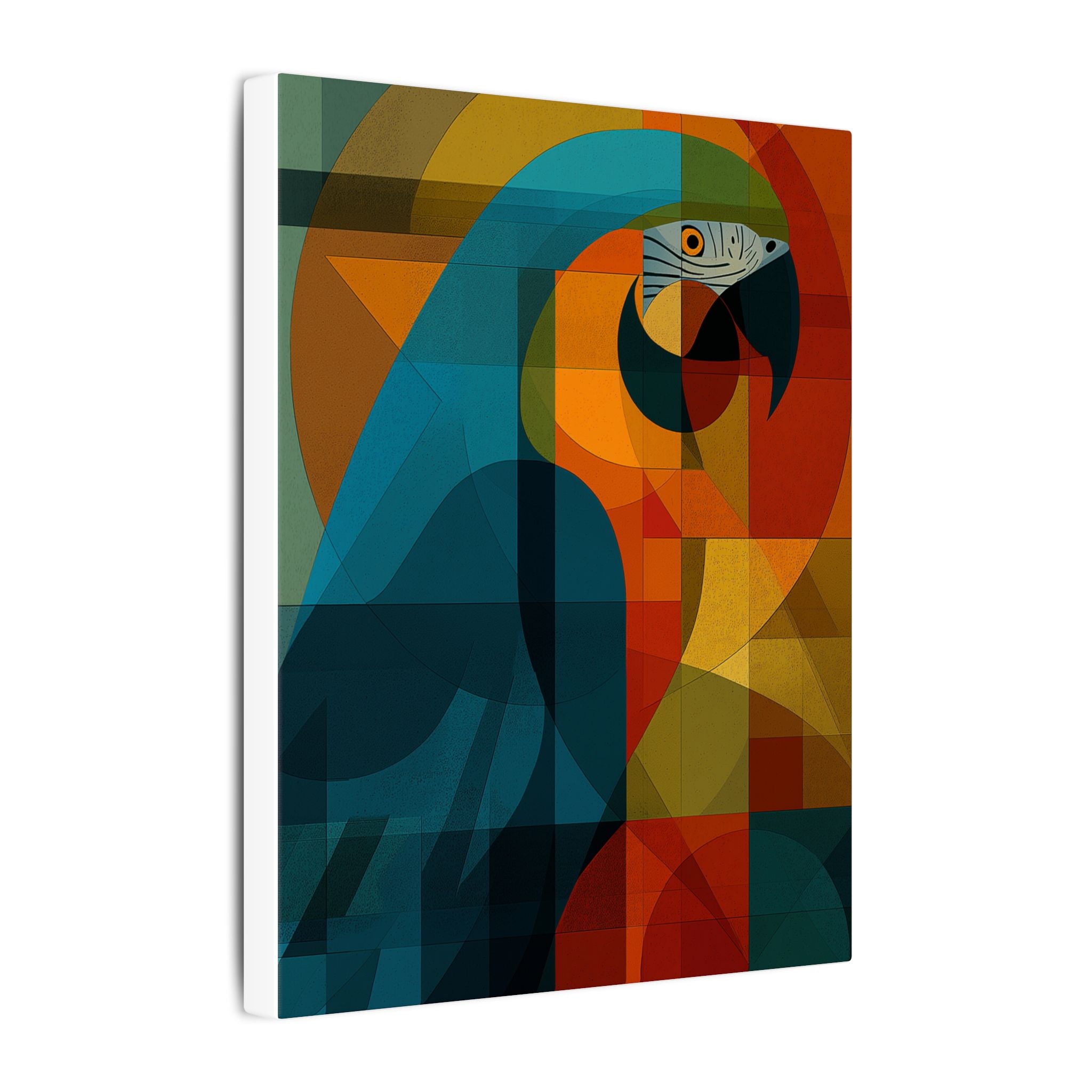 Prismatic Parrot: Cubist Mosaic, Geometric Abstract Bird Art   |    Custom Orders Available
