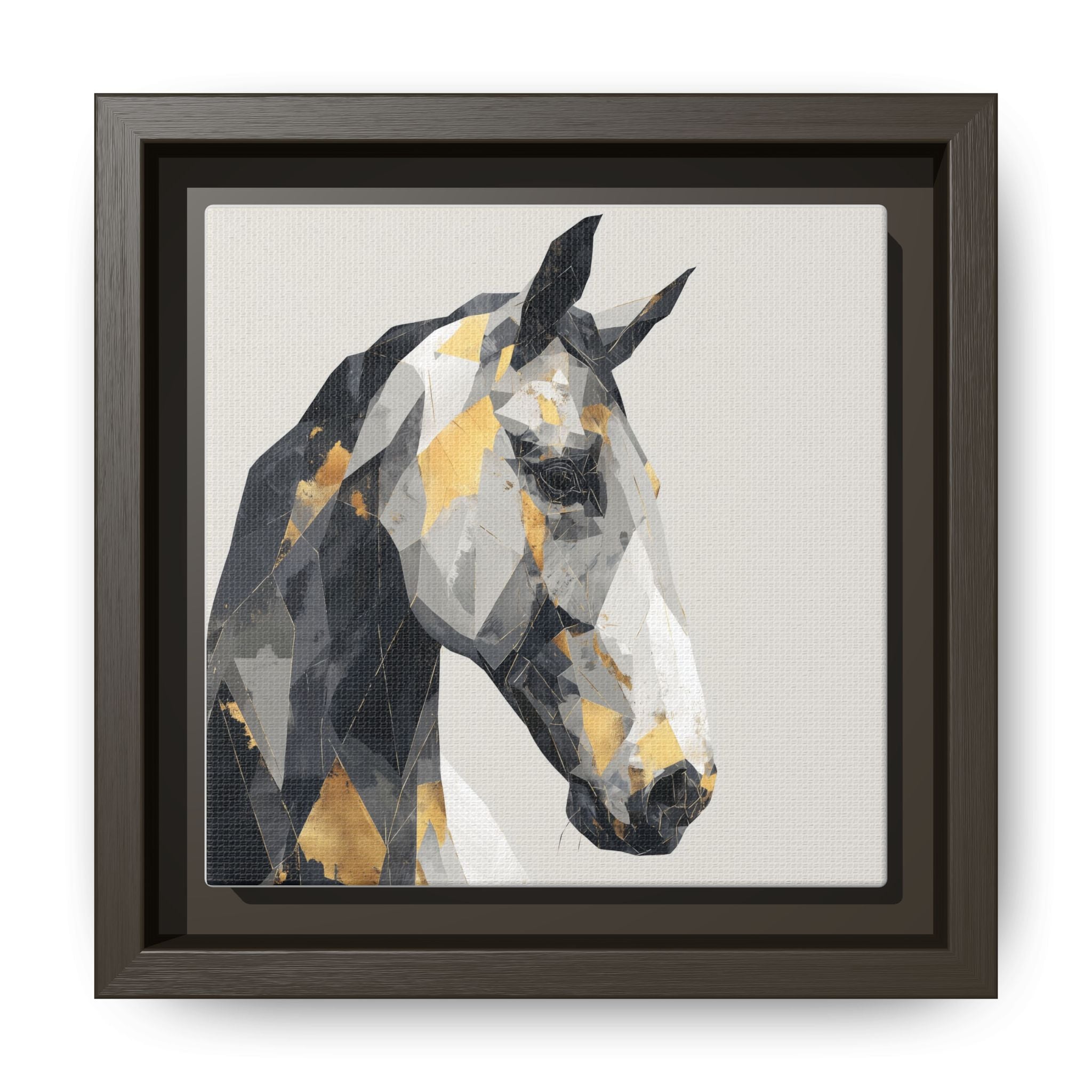 Equine Geometrica: Contemporary Cubist Horse, Metallic Abstract Portrait   |  Personalized & Custom Orders Available