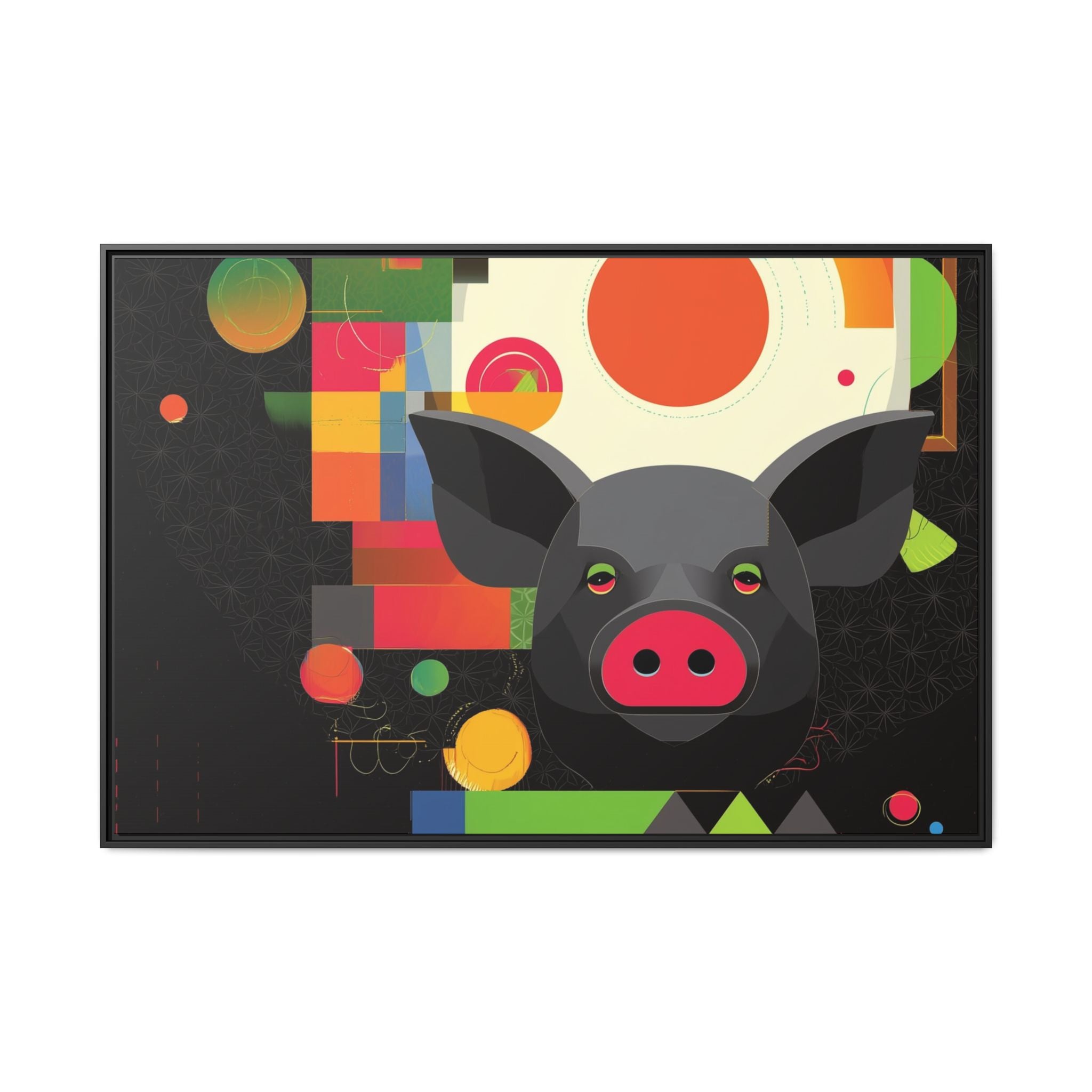 Prismatic Pig: Geometric Abstract Design, Digital Graphic Art Illustration   |    Custom Orders Available