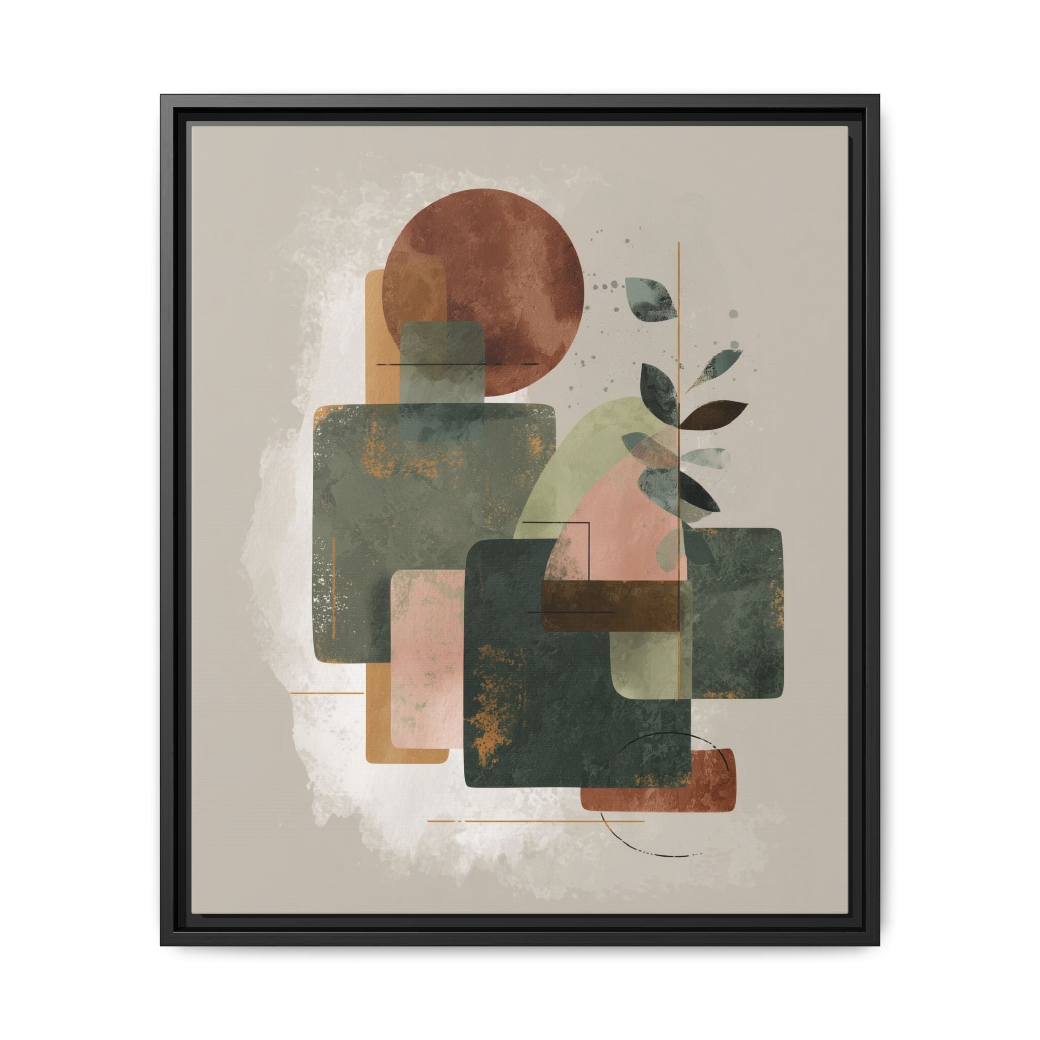Geometric Harmony: Abstract Watercolor Composition, Mid-Century Modern Design, Organic Shapes   |   Custom Orders Accepted