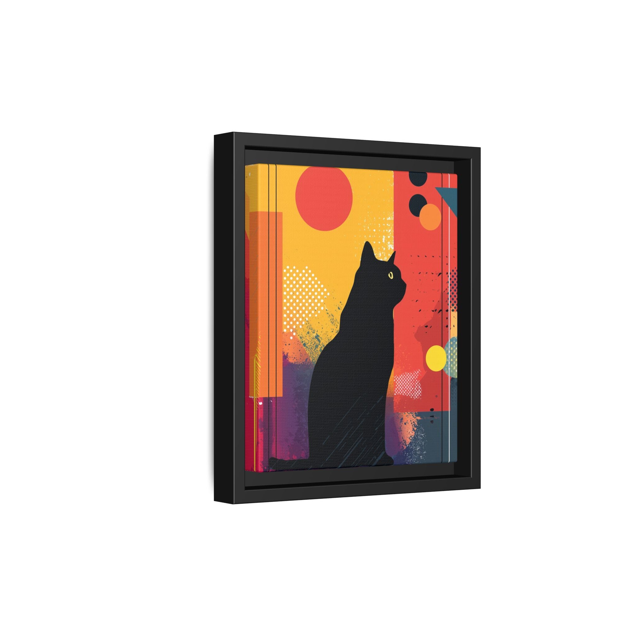 Feline Geometry Framed Print: Abstract Cat Silhouette, Retro Digital Design   |  Personalized & Custom Orders Available
