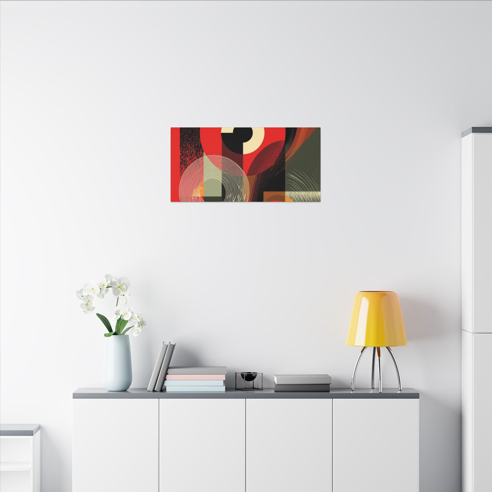 Geometric Convergence: Mid-Century Modern Abstract, Constructivist Design Principles, Bold Chromatic Composition   |   Custom Orders