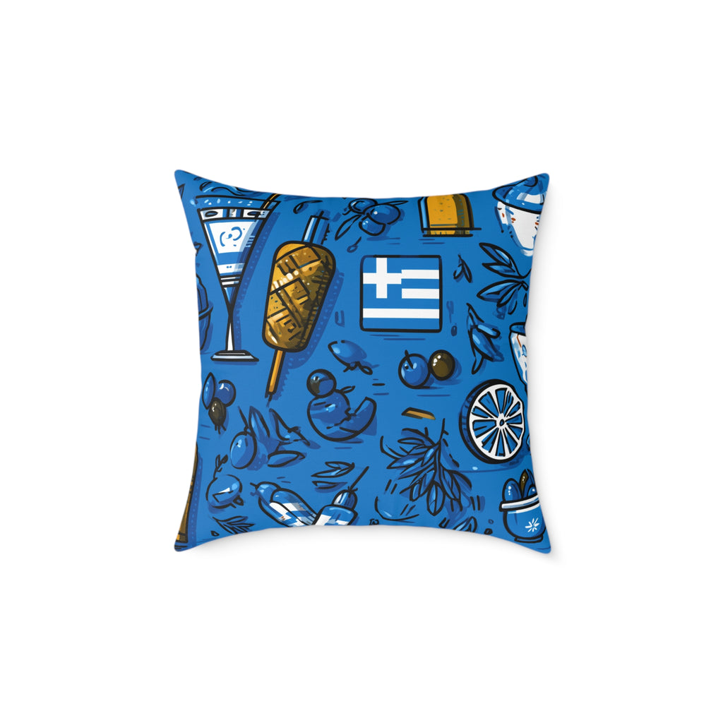 Greece-Inspired Decorative Pillow, Poly Canvas Throw Cushion, Coastal Home Decor, Mediterranean Vibes, Summer Housewarming Gift, [...]