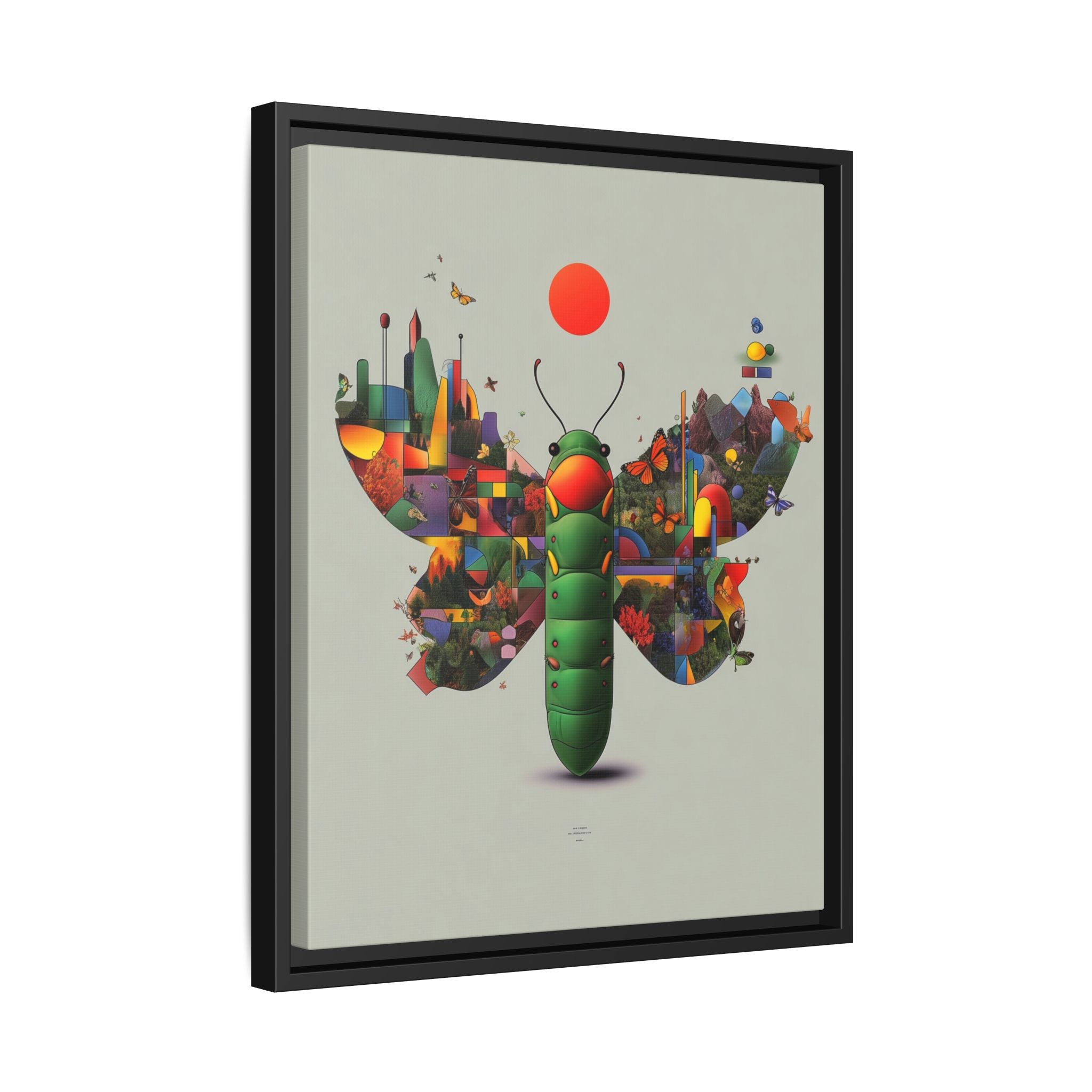 Geometric Chrysalis Framed Print : Butterfly Transformation, Digital Abstract Landscape Metaphor   |  Personalized & Custom Orders