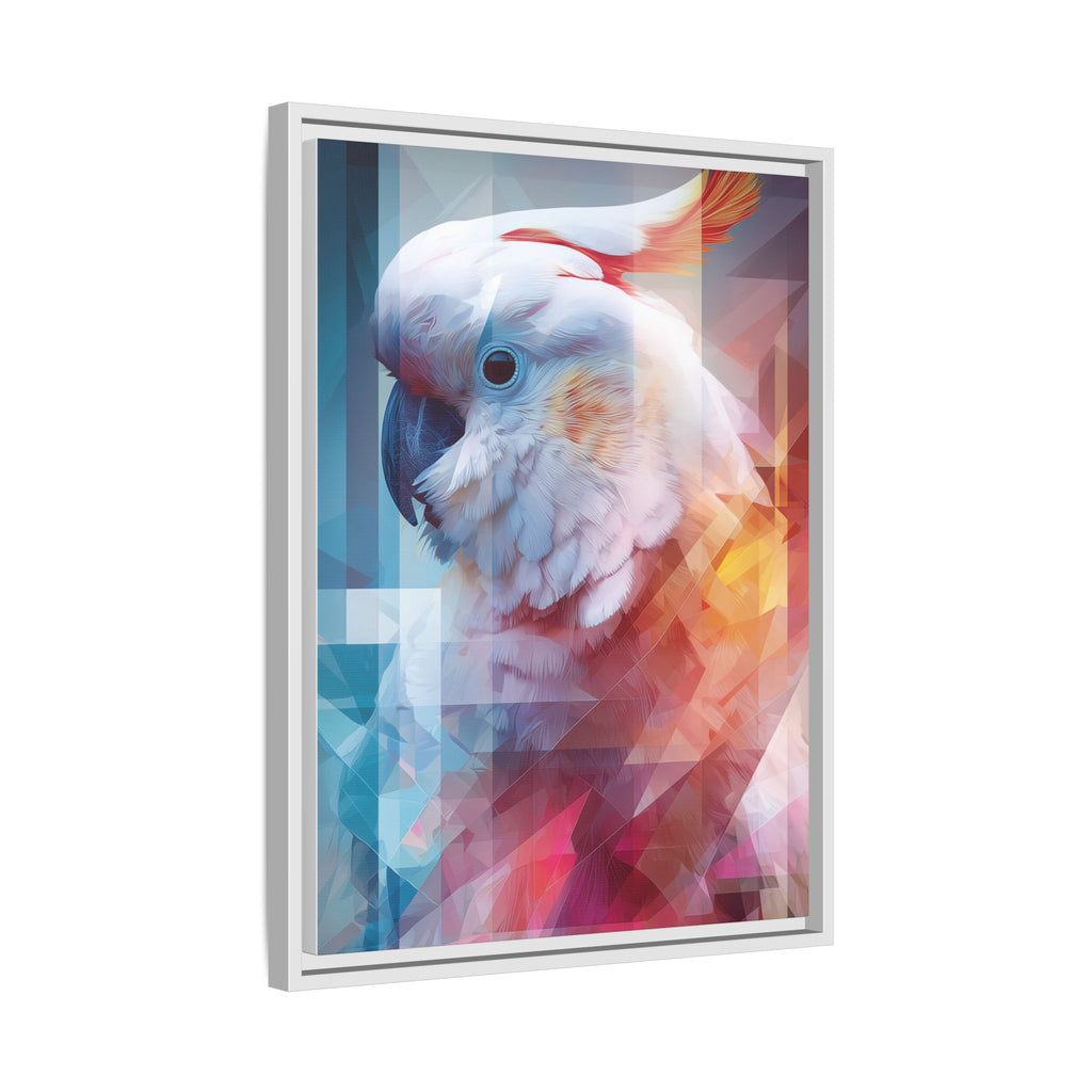 Fractured Cockatoo Framed Print: Geometric Wildlife Art, Low-Poly Digital Illustration   |  Personalized & Custom Orders Available