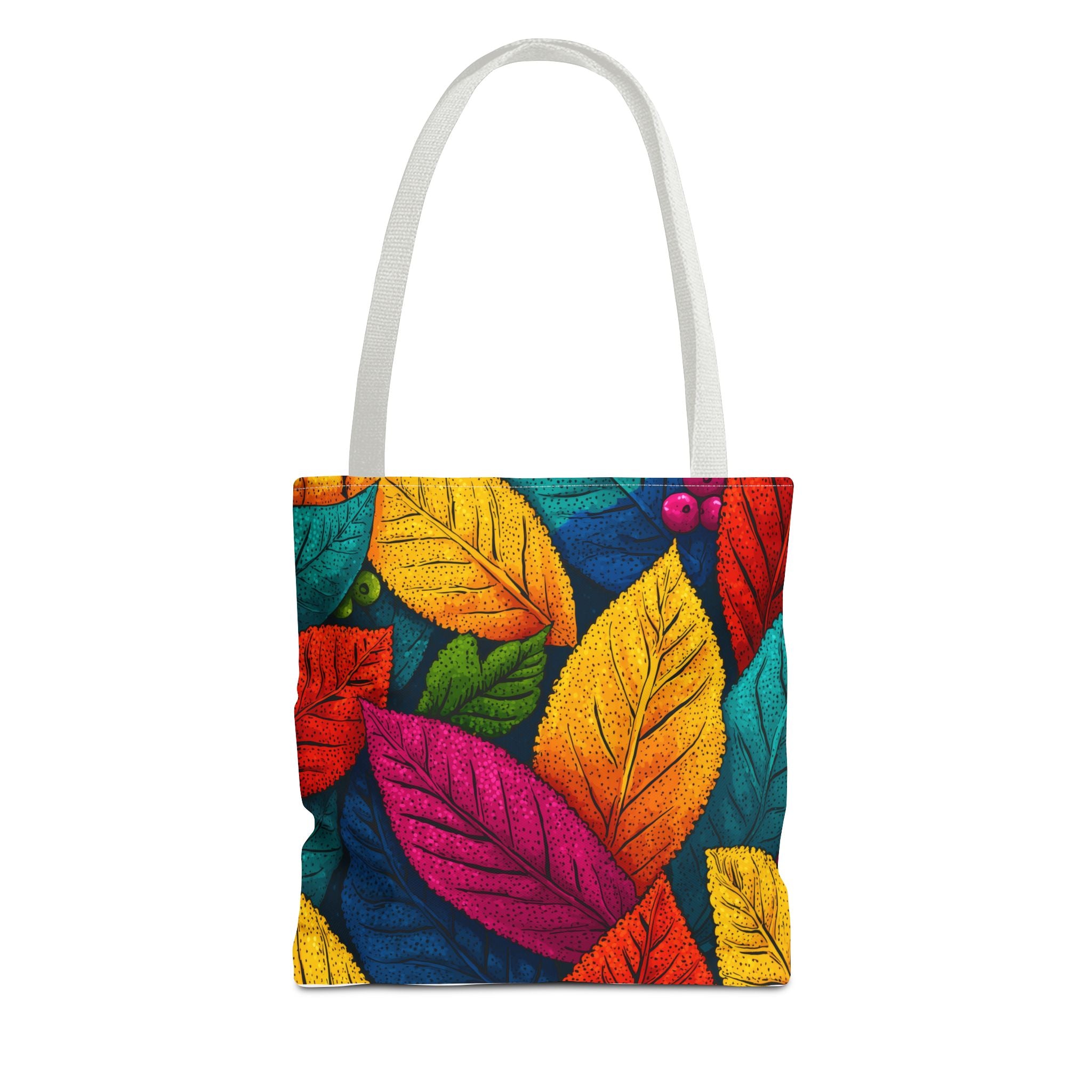 Vibrant Leaf Tote Bag | Colorful Floral Canvas Bag for Everyday Use | Eco-Friendly Shopping, Beach, Gym, Travel Bag