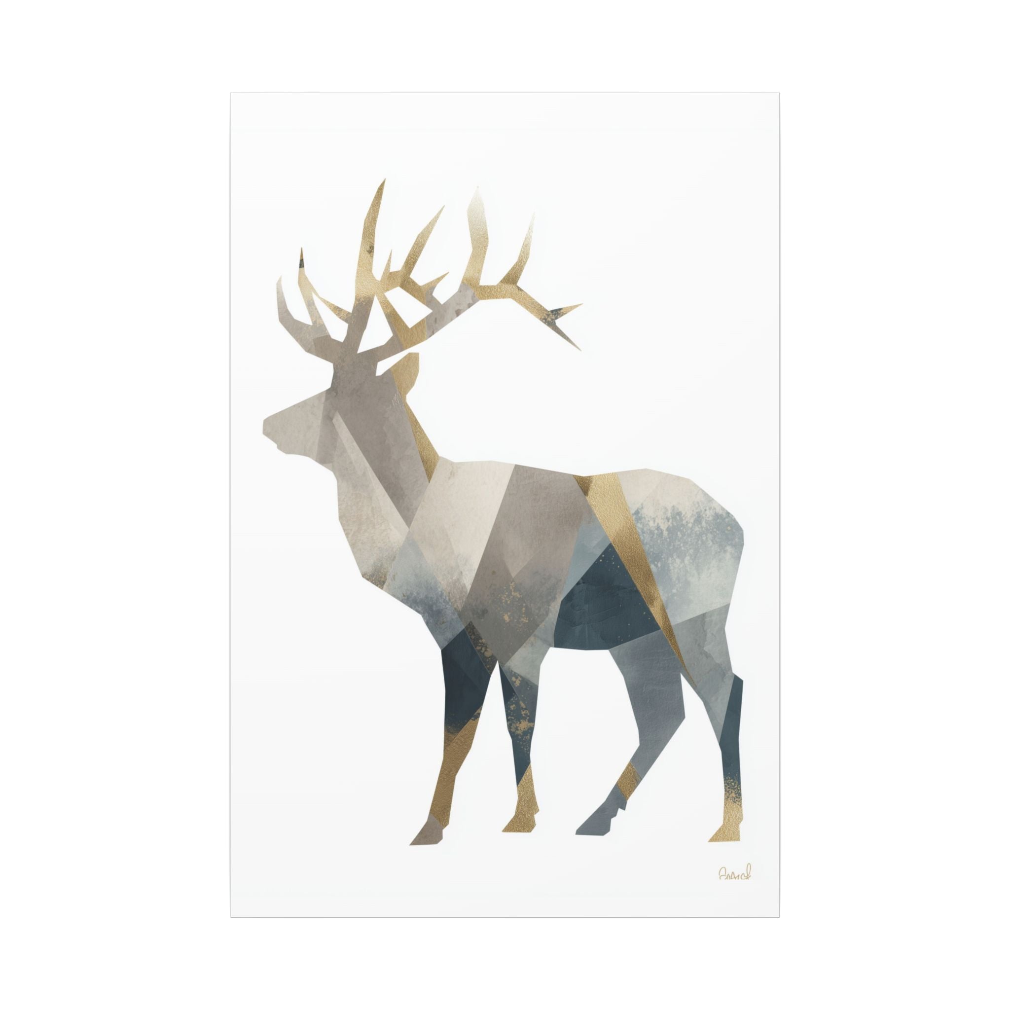 Geometric Stag: Modern Wildlife Art, Digital Graphic Design, Abstract Deer Portrait   |  Personalized & Custom Orders Available