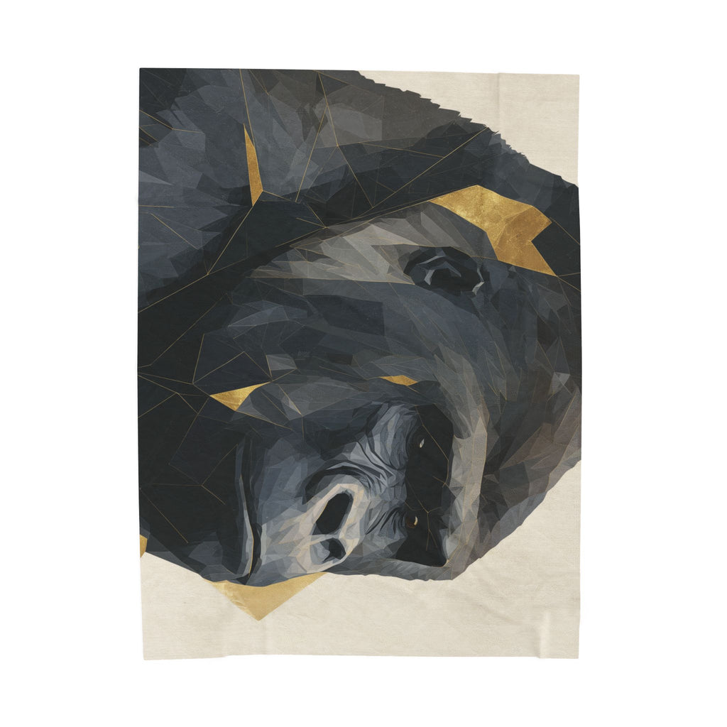Geometric Gorilla Blanket : Low-Poly Wildlife Art, Contemporary Animal Illustration   |  Personalized & Custom Orders