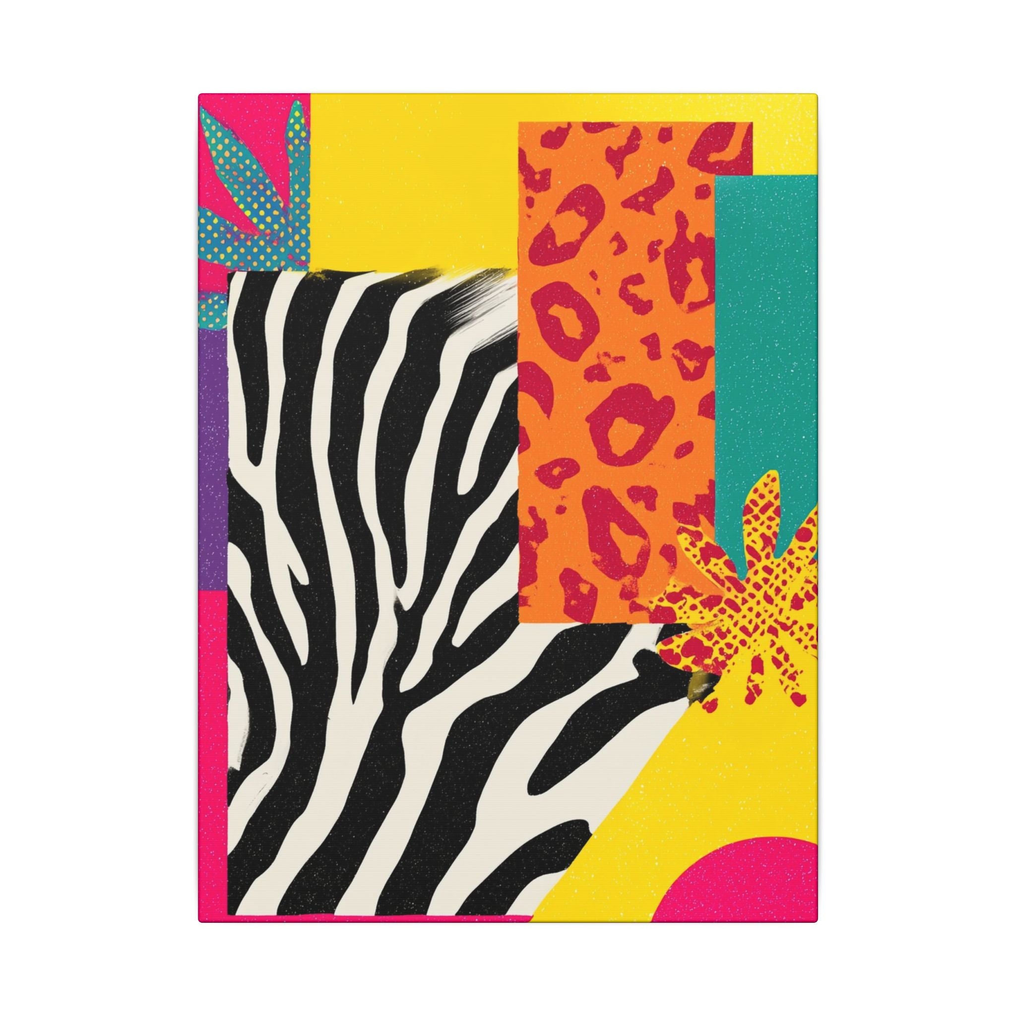 Copy of Pop Geometry: Zebra Leopard Fusion, Geometric Color Block, Modern Abstract Design   |   Custom Orders Accepted