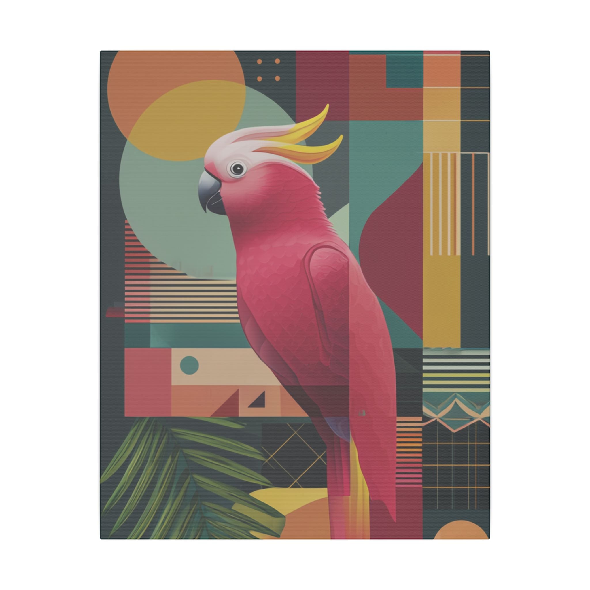 Cockatoo in Geometry: Mid-Century Modern Bird Art, Tropical Design Palette   |    Custom Orders Available