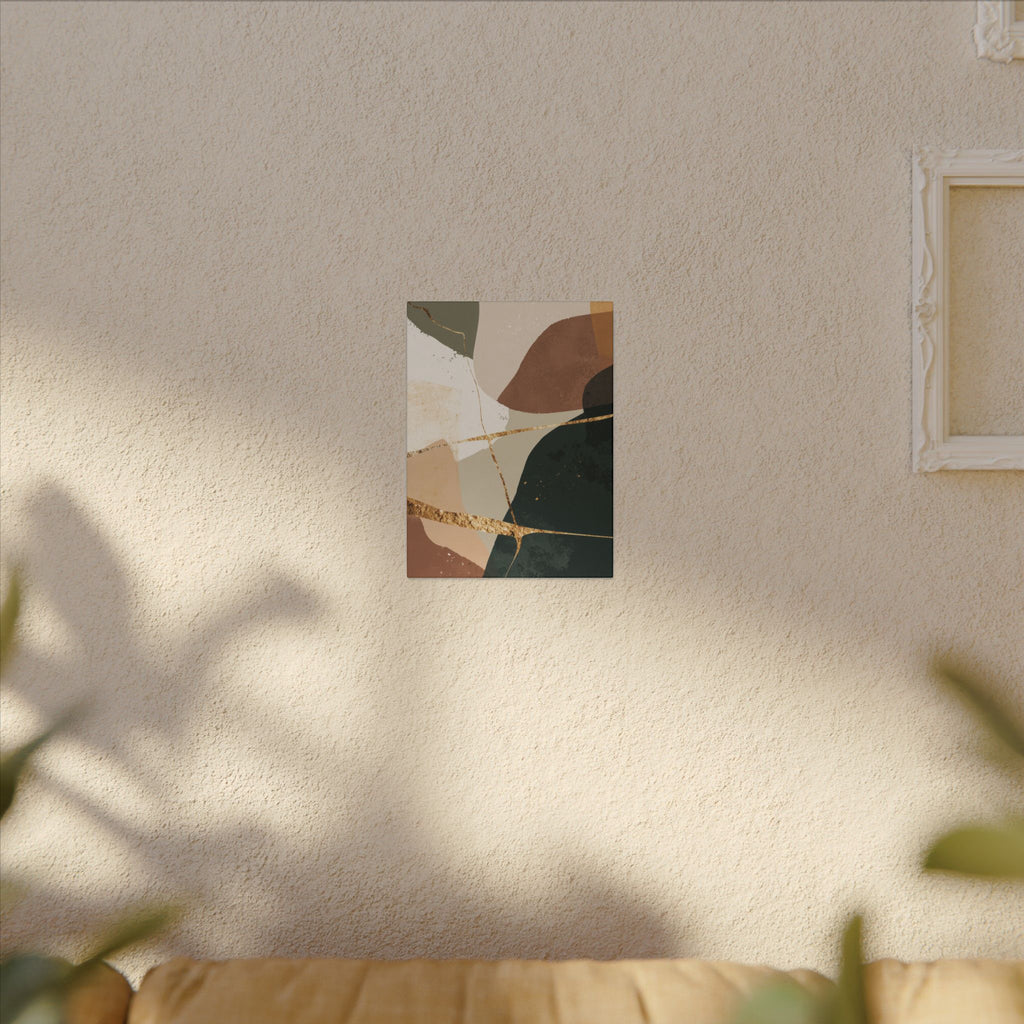 Canvas Print, Abstract Earthy Gold Wall Art, Modern Designer Home Decor, Stretched Matte Canvas; Thick, Multi-Size, Office Decor