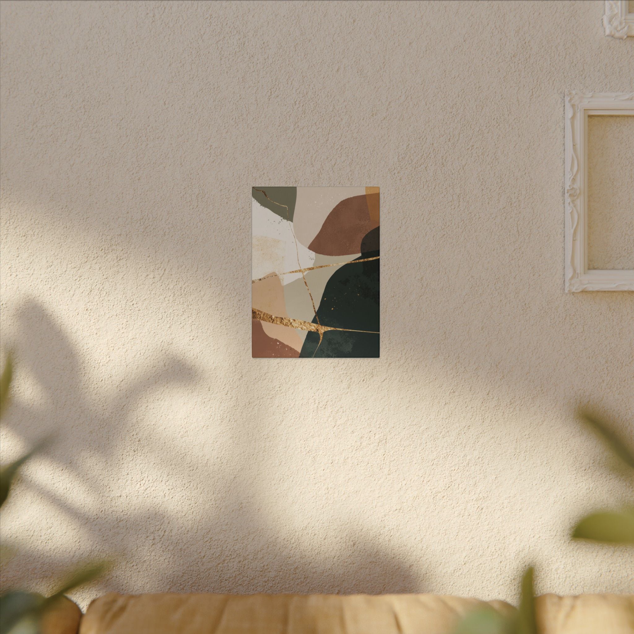 Canvas Print, Abstract Earthy Gold Wall Art, Modern Designer Home Decor, Stretched Matte Canvas; Thick, Multi-Size, Office Decor