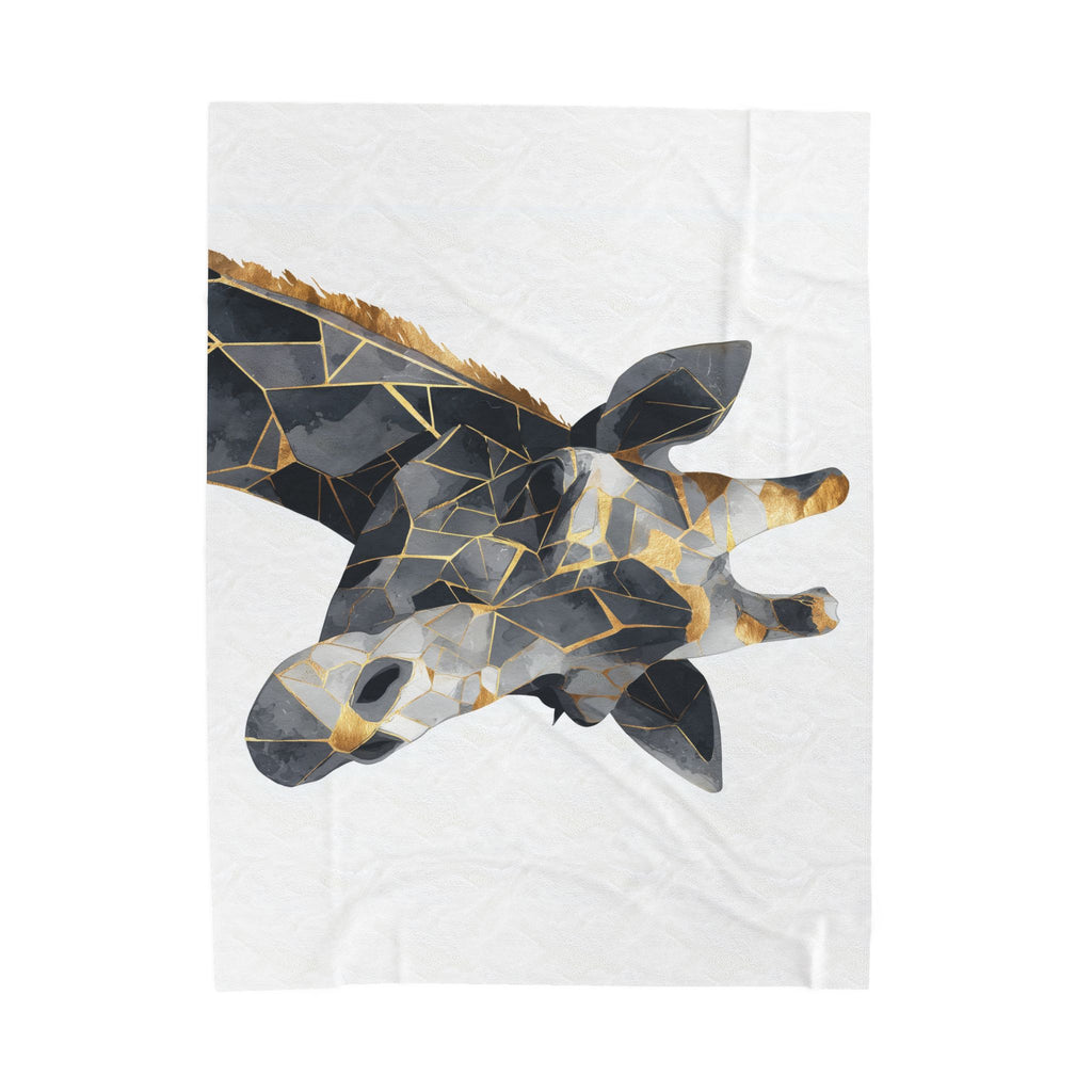 Geometric Giraffe Doona Cover: Modern Mosaic, Angular Metallic Design, Contemporary Animal Art   |  Personalized & Custom Orders Available
