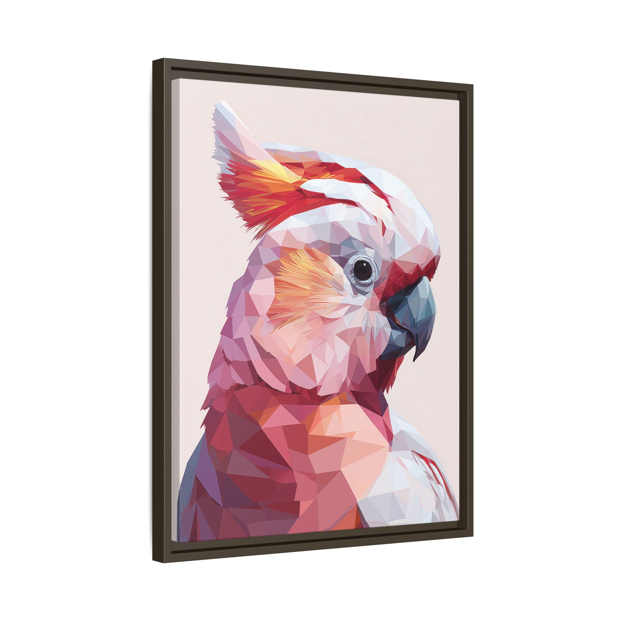 Prismatic Cockatoo: Geometric Bird Portrait, Low-Poly Digital Art   |  Personalized & Custom Orders Available