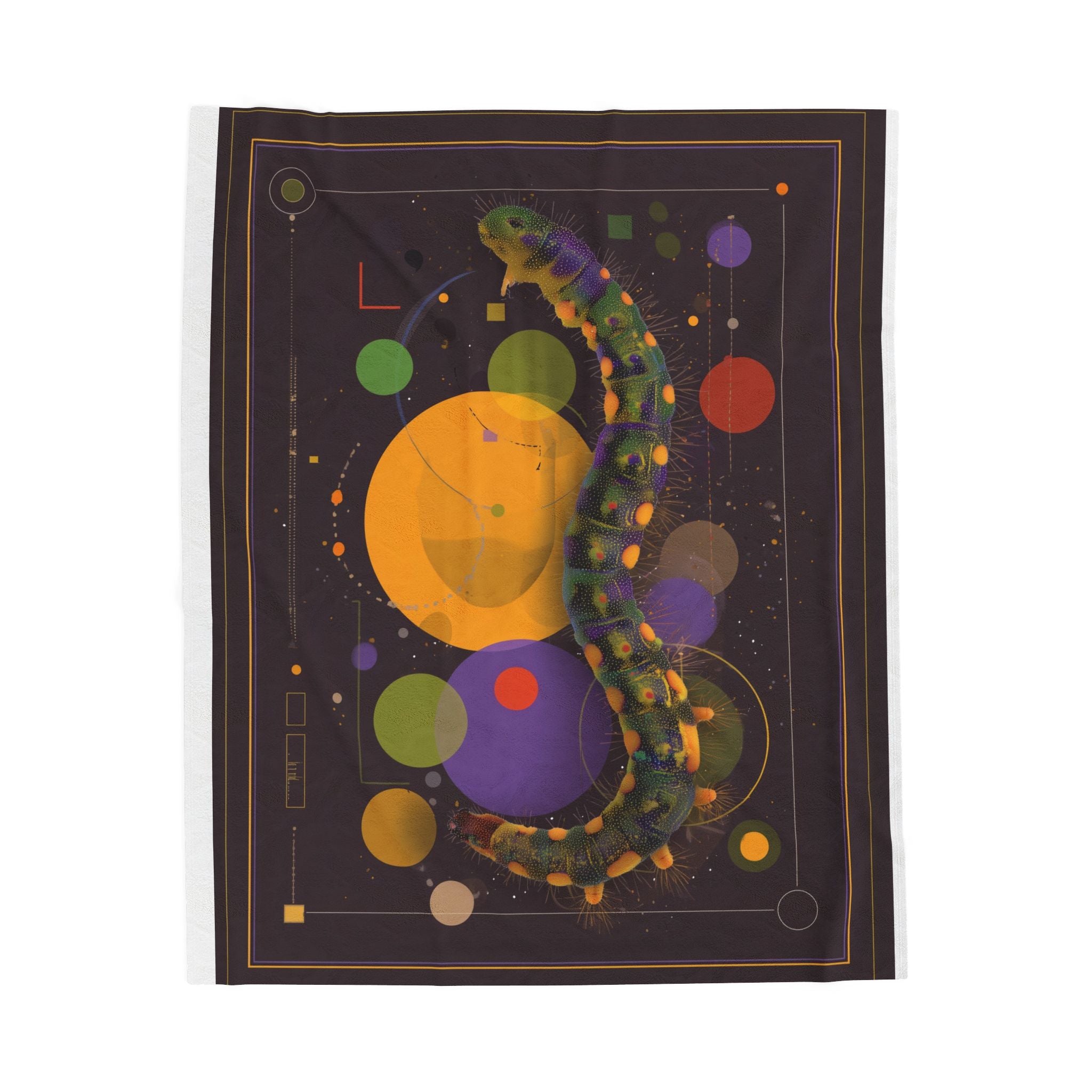 Metamorphosis Cosmic: Geometric Caterpillar Study, Digital Sci-Art Illustration   |    Custom Orders Available