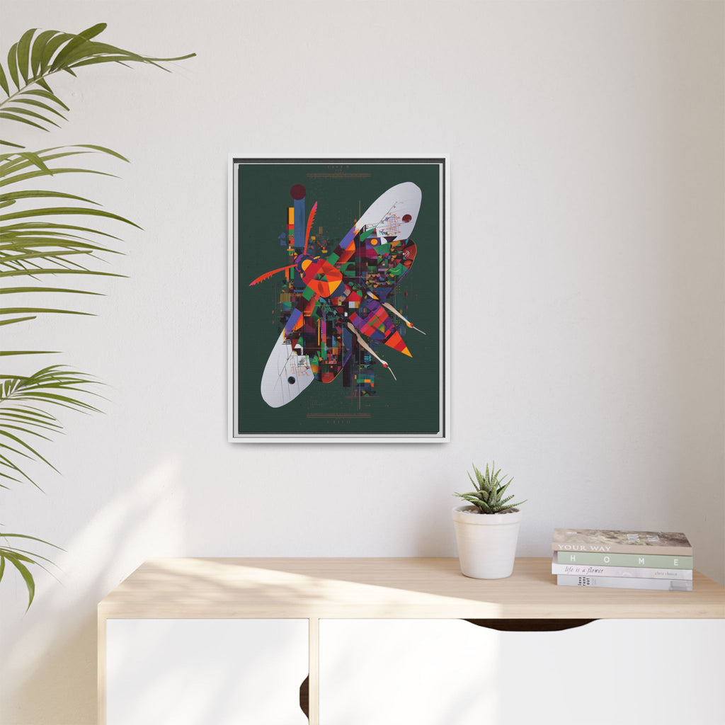 Geometric Metamorphosis Framed Print: Urban Nature Mosaic, Abstract Butterfly Fragments   |  Personalized & Custom Orders Available