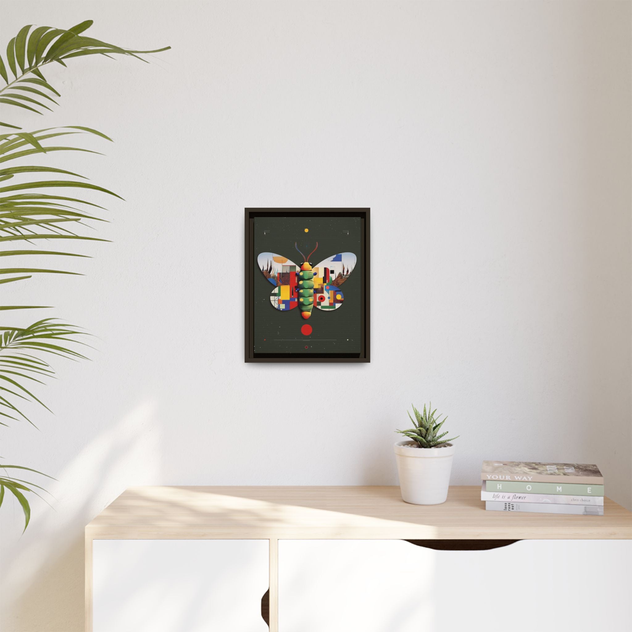 Geometric Butterfly Framed Print : Digital Cubist Interpretation, Modernist Entomological Design   |  Personalized & Custom Orders Available