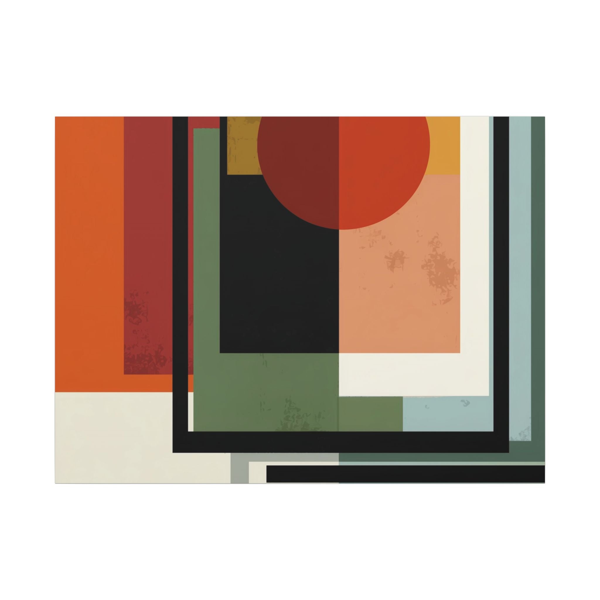 Geometric Harmony: Bauhaus Inspired Design, Mid-Century Modern Composition, Abstract Rectangular Layers   |   Custom Orders Accepted