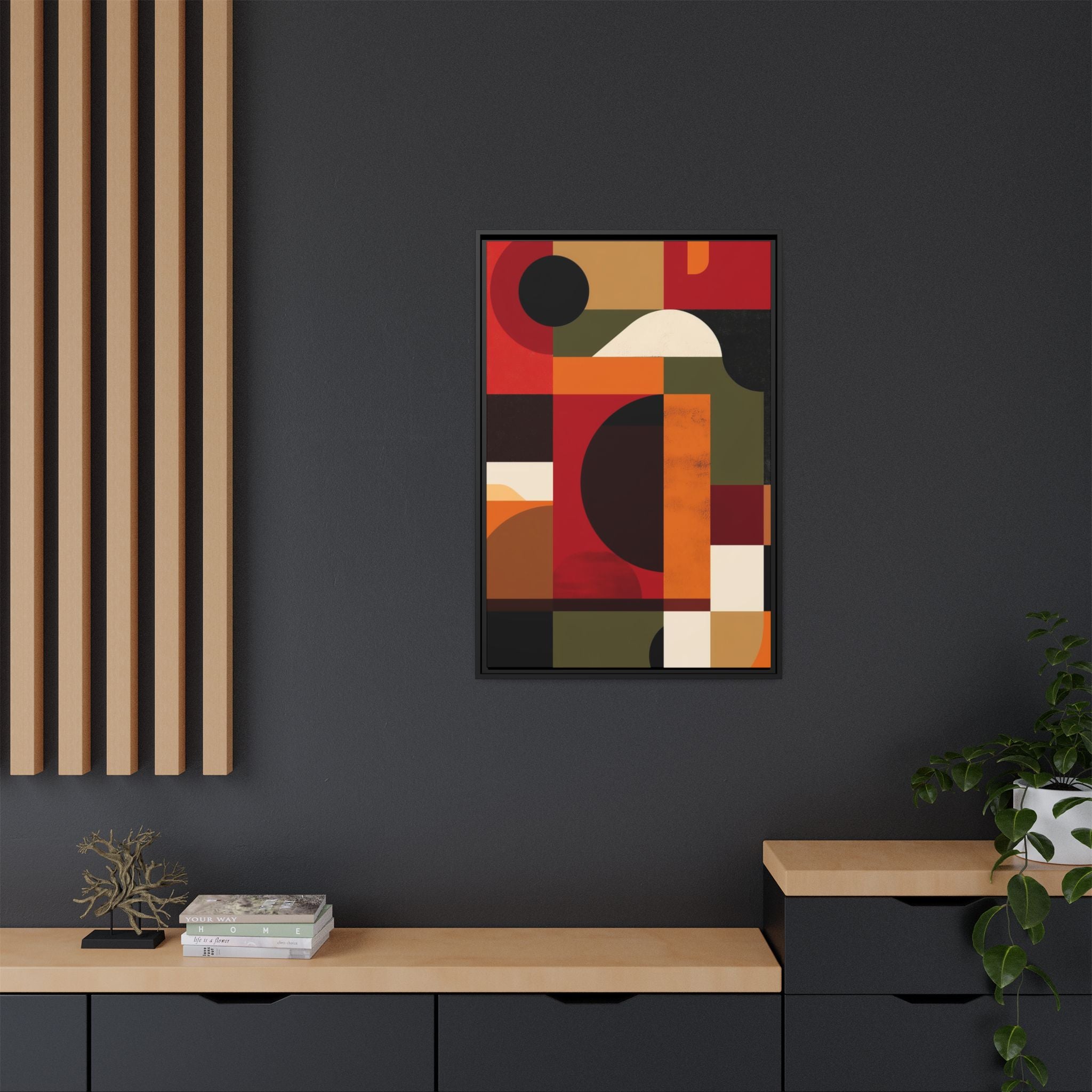 Geometric Convergence: Abstract Bauhaus Design, Constructivist Color Blocks, Architectural Art Composition   |   Custom Orders Accepted