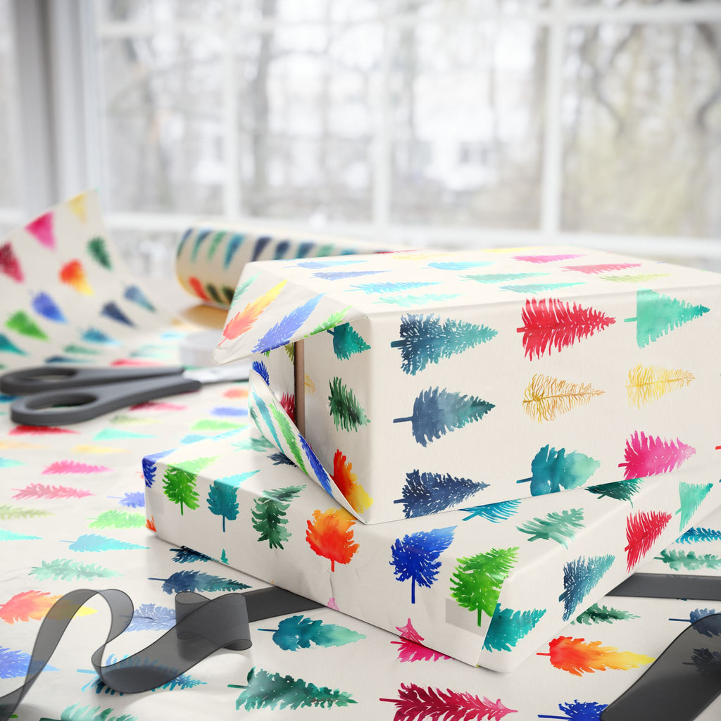 Feather Watercolor Wrapping Paper - Boho Gift Wrap Roll for Birthdays & Weddings