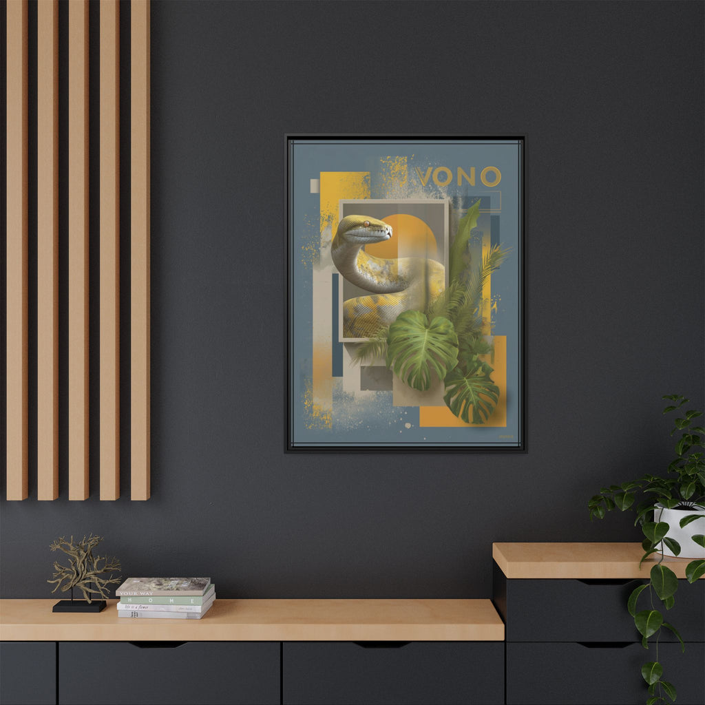 Serpent of Geometric Dimensions: Tropical Vono Design, Abstract Wildlife Art   |  Personalized & Custom Orders Available