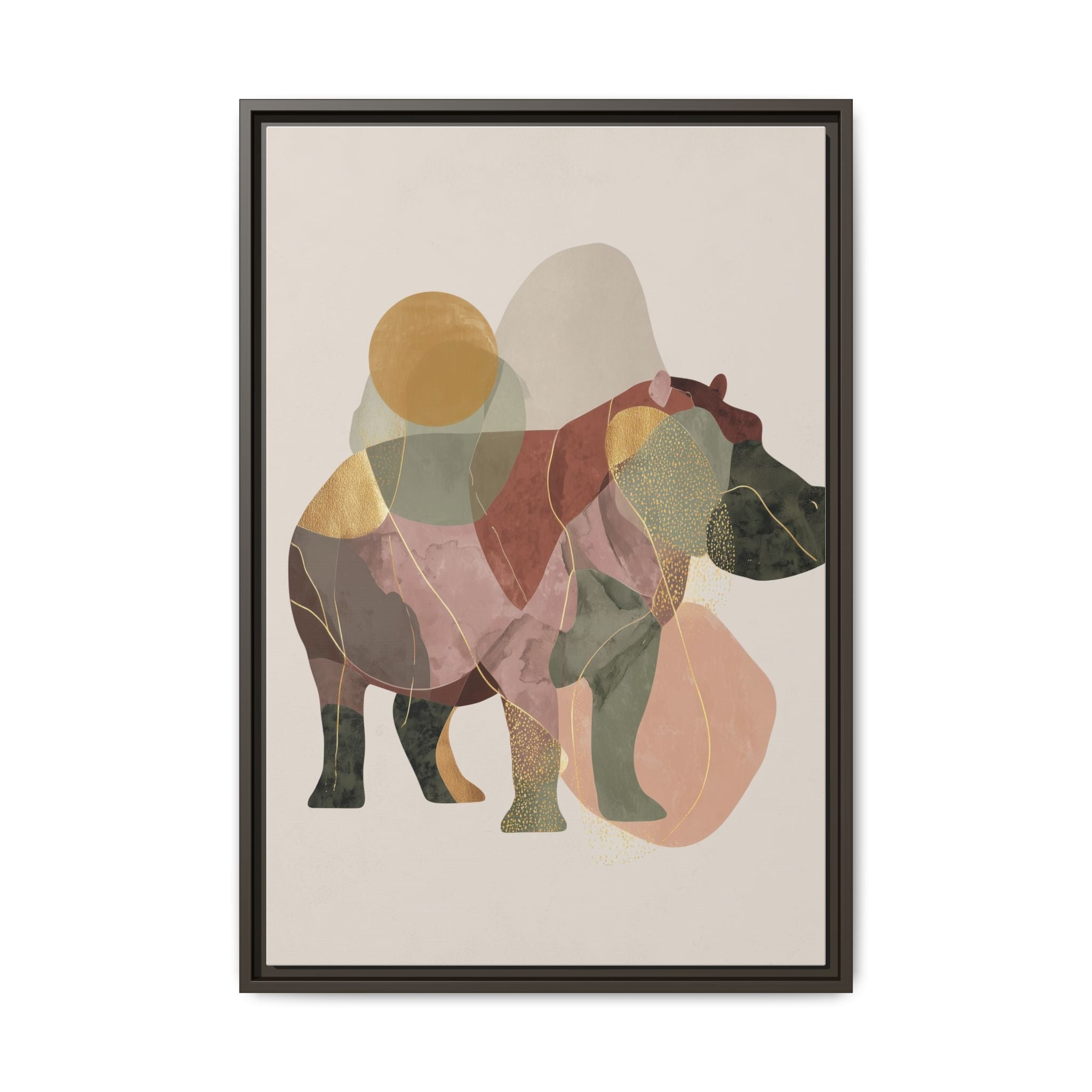 Geometric Harmony: Abstract Hippo Silhouette, Modern Minimalist Animal Art   |    Custom Orders Available