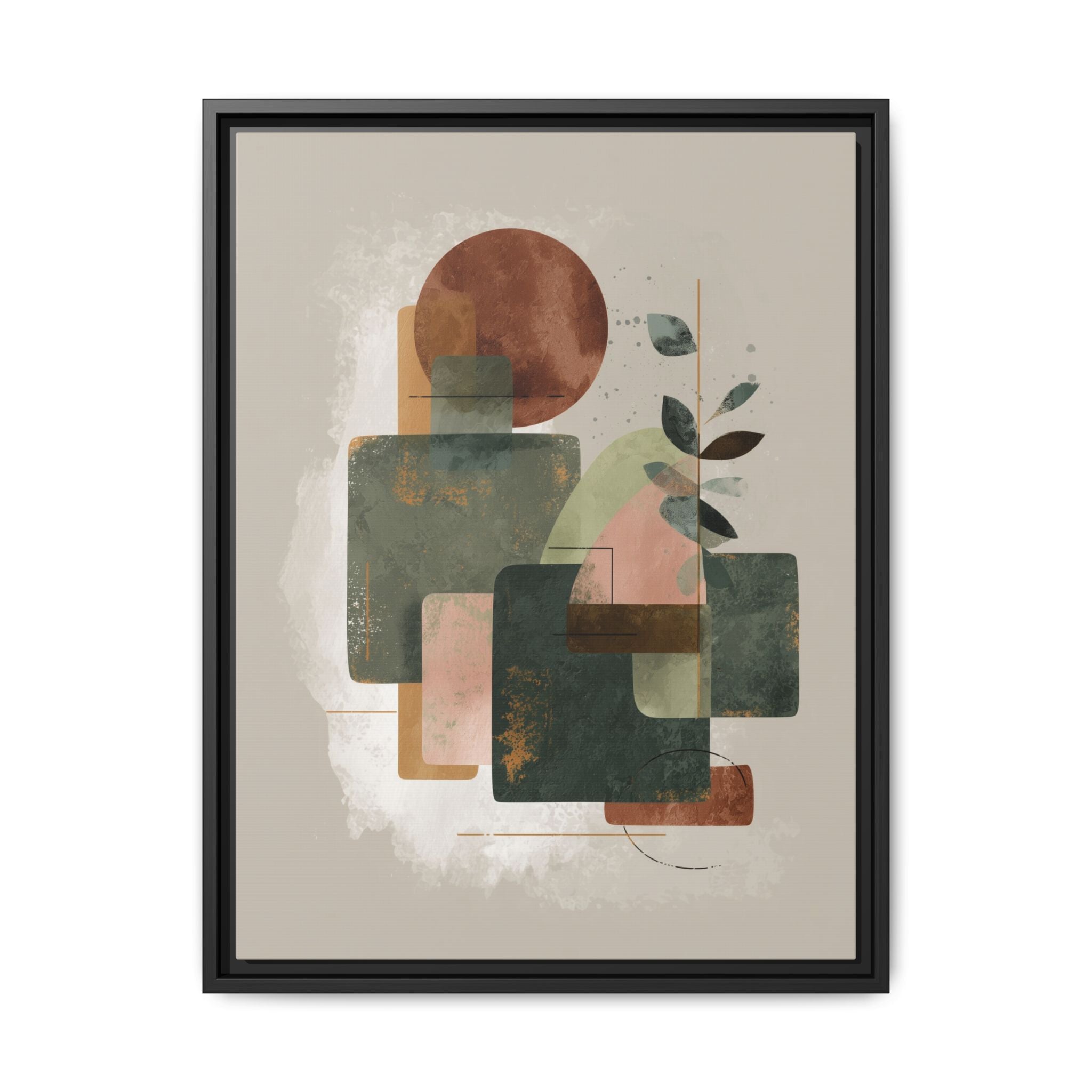 Geometric Harmony: Abstract Watercolor Composition, Mid-Century Modern Design, Organic Shapes   |   Custom Orders Accepted