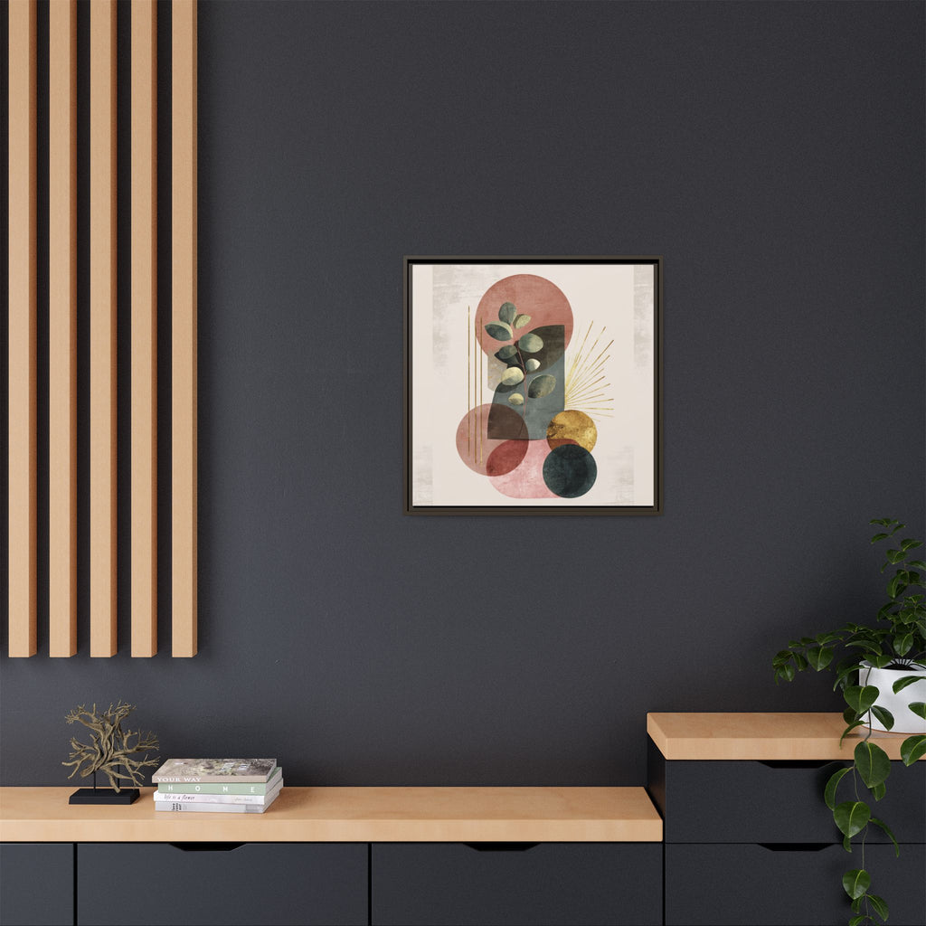 Botanical Geometric Symphony: Eucalyptus Harmony, Metallic Intersections, Modern Earth Tones   |   Custom Orders Accepted