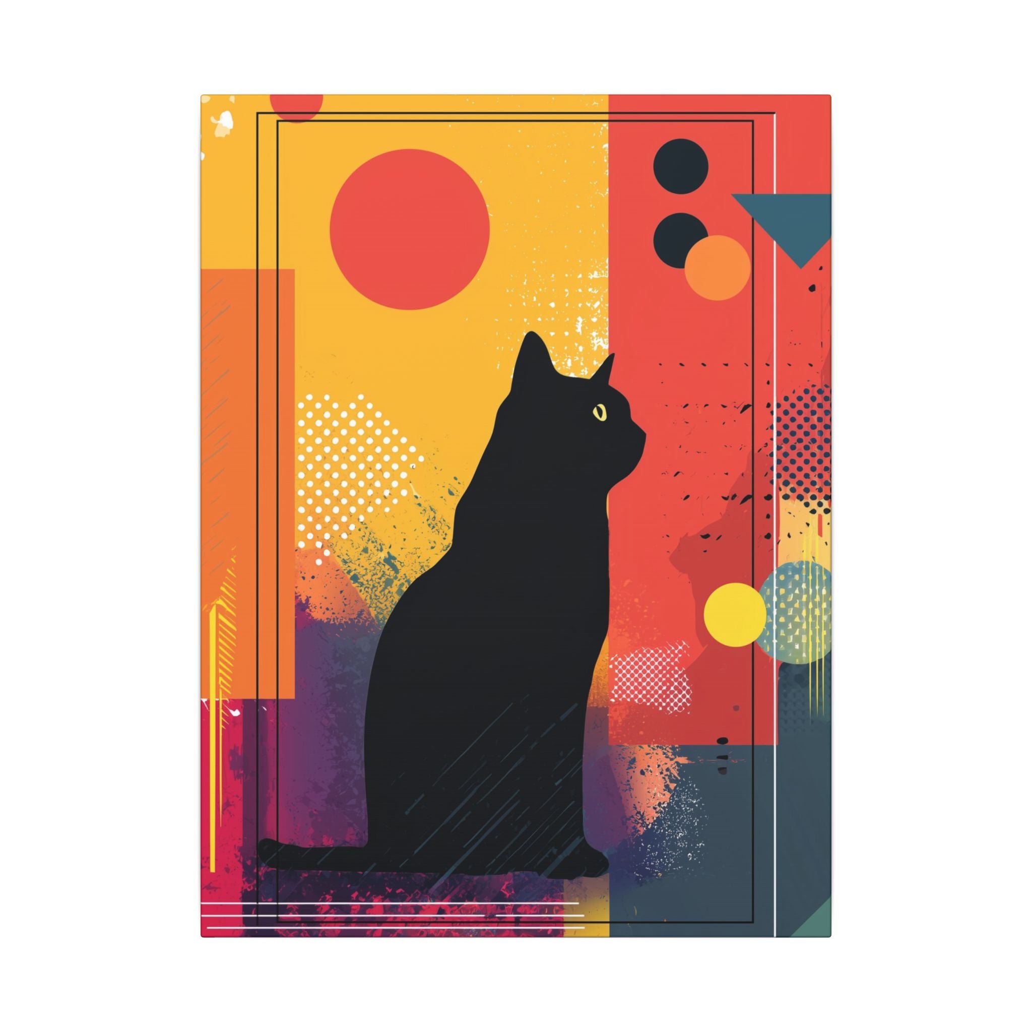 Feline Fusion: Geometric Kaleidoscope, Abstract Digital Art, Colorful Pop Silhouette   |  Personalized & Custom Orders Available