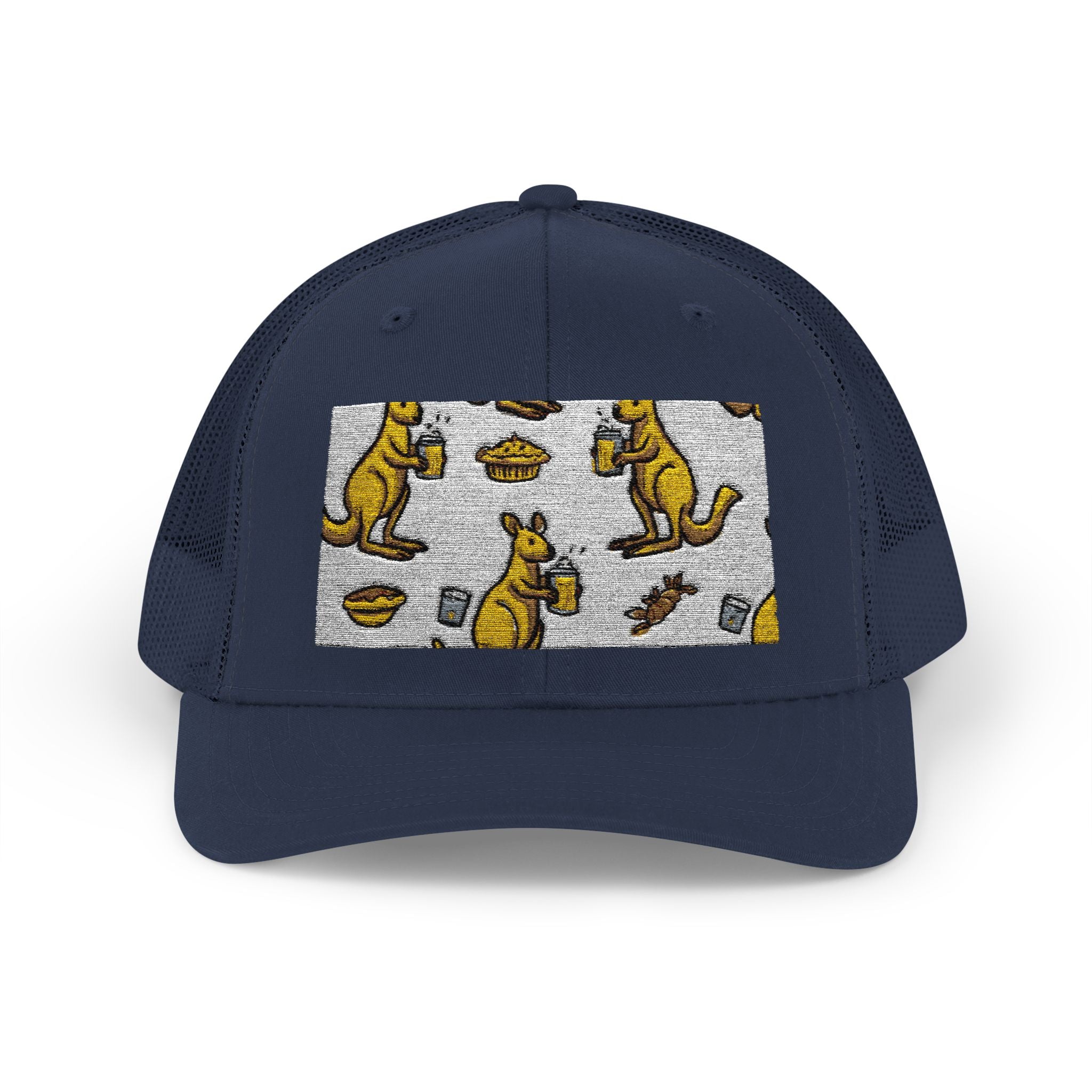 Kangaroo Pattern Snapback Cap, Fun Trucker Hat, Casual Summer Accessory, Gift for Animal Lovers, Unique Outdoor Wear