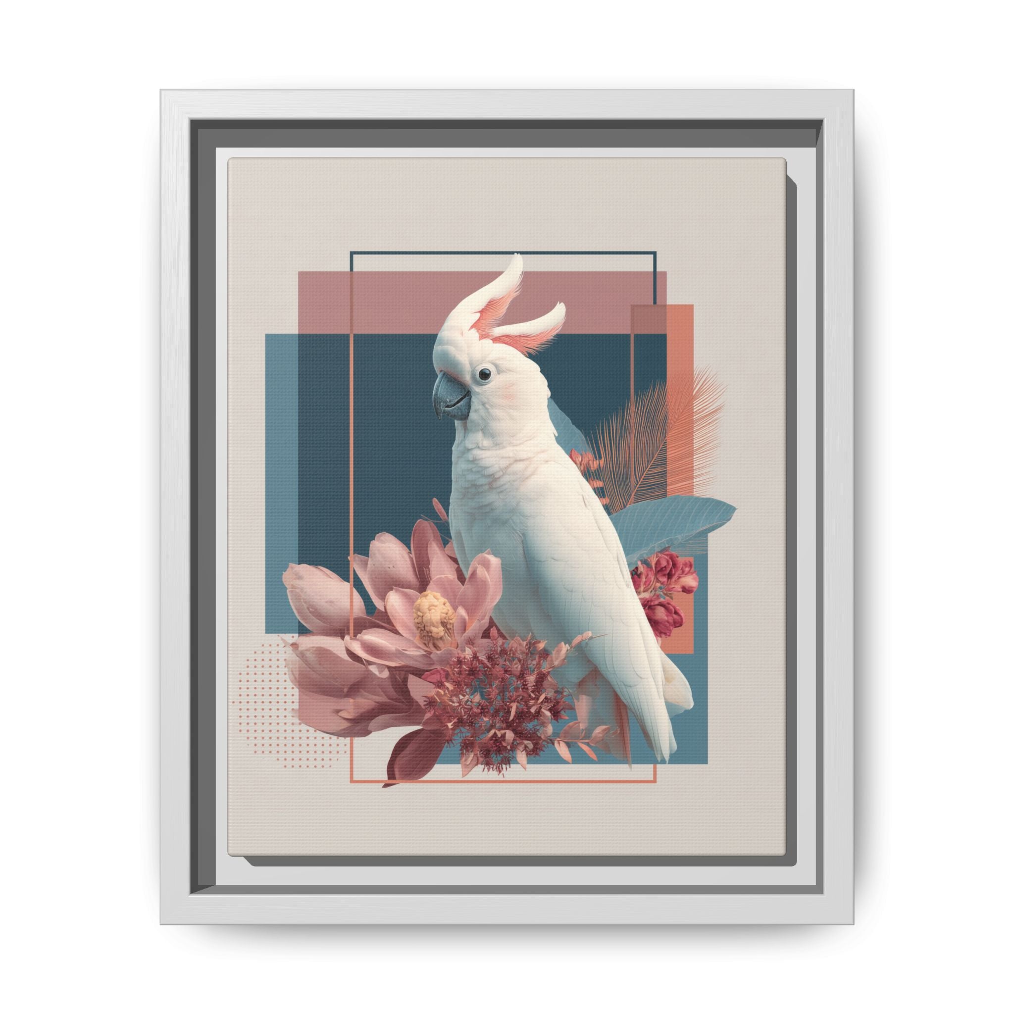 Ethereal Cockatoo: Geometric Wildlife Art, Digital Nature Portrait   |    Custom Orders Available