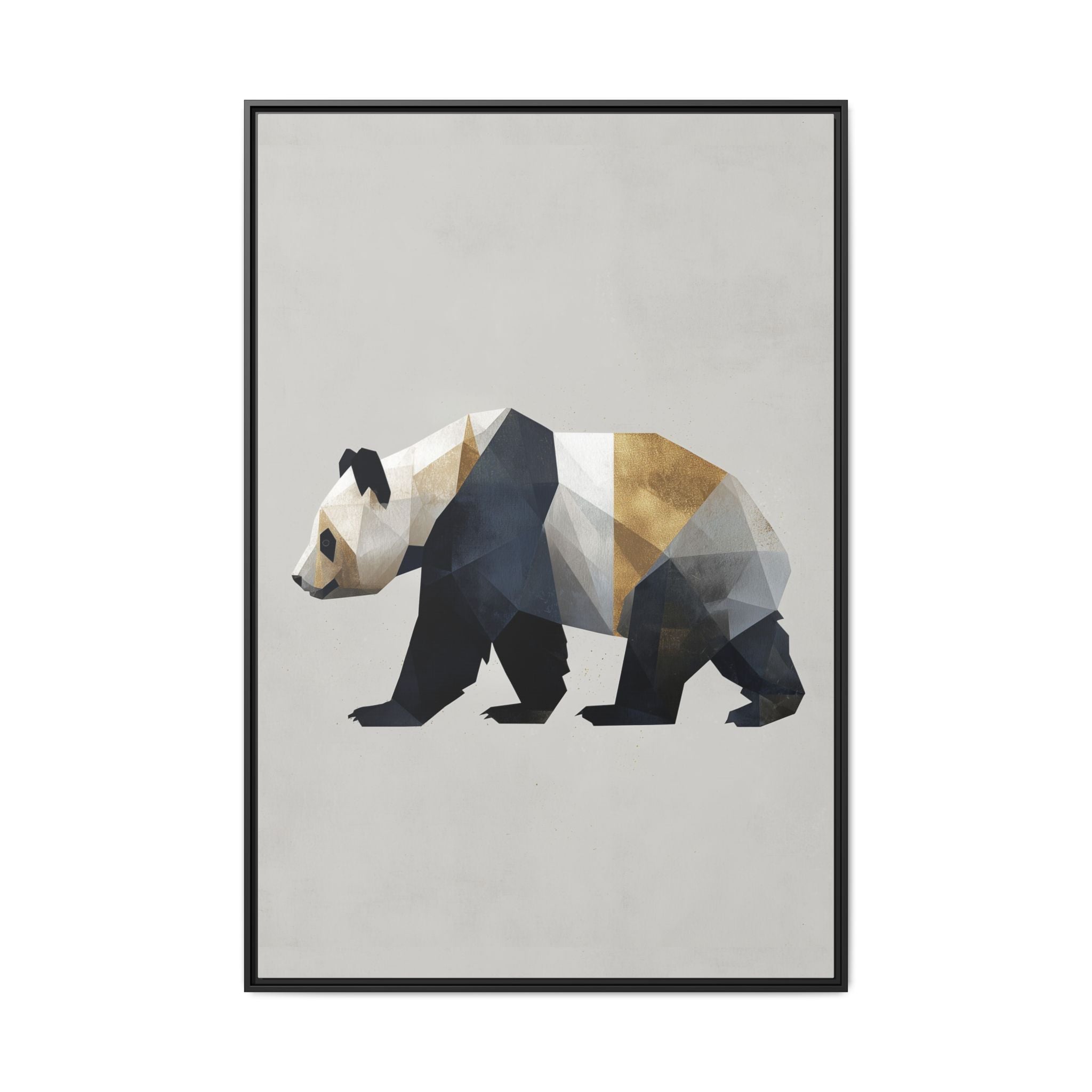 Geometric Panda: Low-Poly Digital Art, Metallic Contemporary Design   |  Personalized & Custom Orders Available