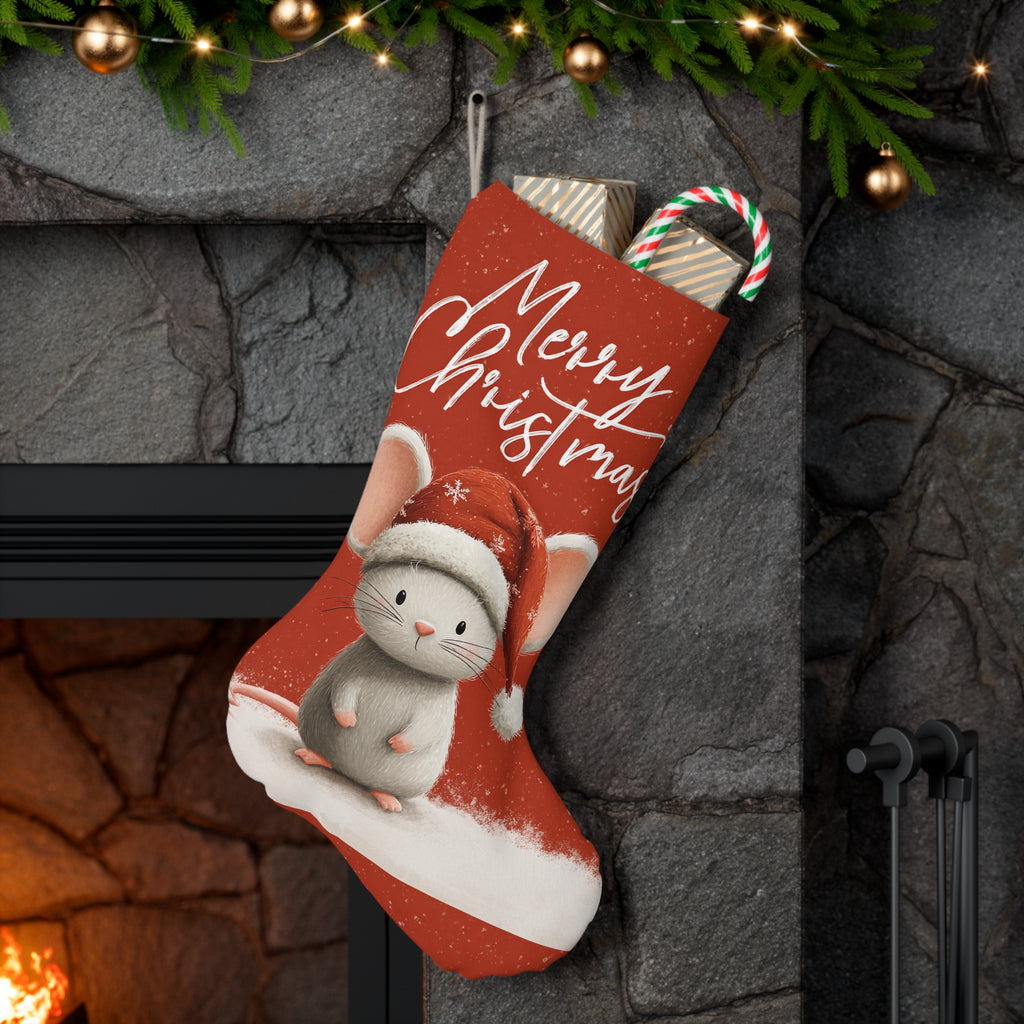 Cozy Christmas Stocking, Custom Holiday Decor, Festive Gifts, Personalized Stockings, Cute Animal Design, Merry Christmas