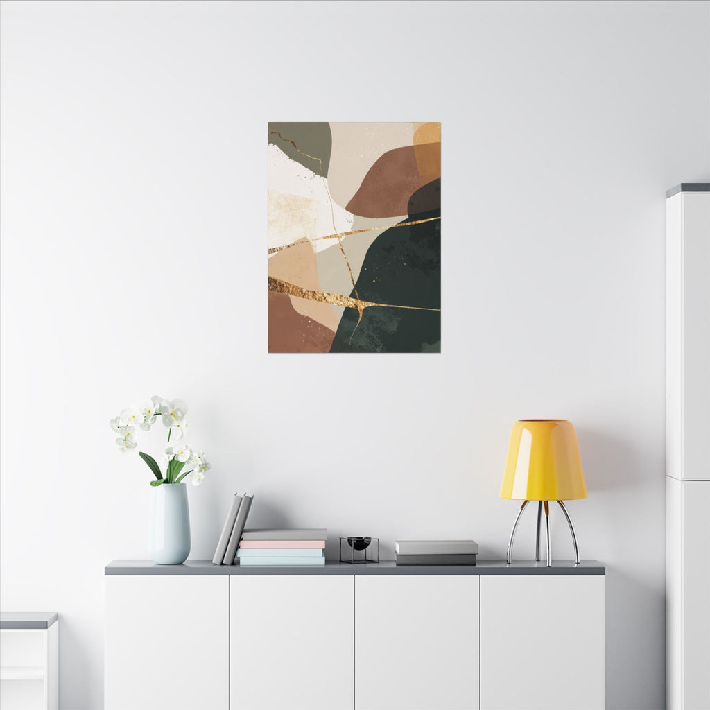 Canvas Print, Abstract Earthy Gold Wall Art, Modern Designer Home Decor, Stretched Matte Canvas; Thick, Multi-Size, Office Decor