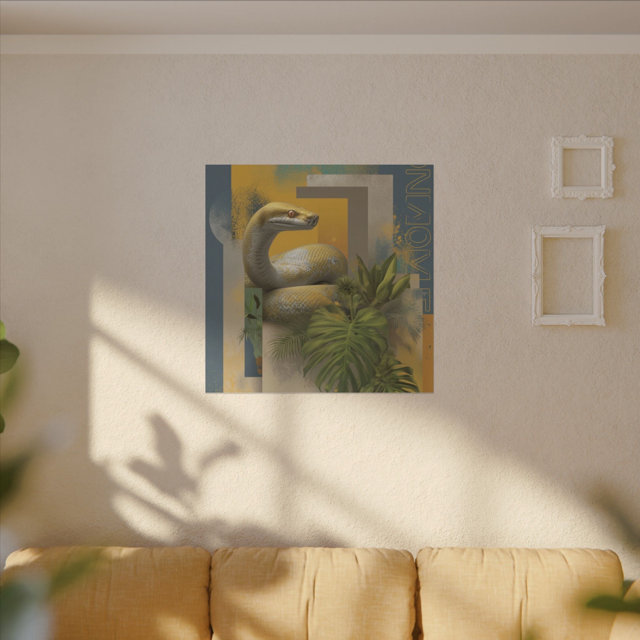 Serpentine Geometry: Tropical Digital Illustration, Modern Nature Composition   |    Custom Orders Available