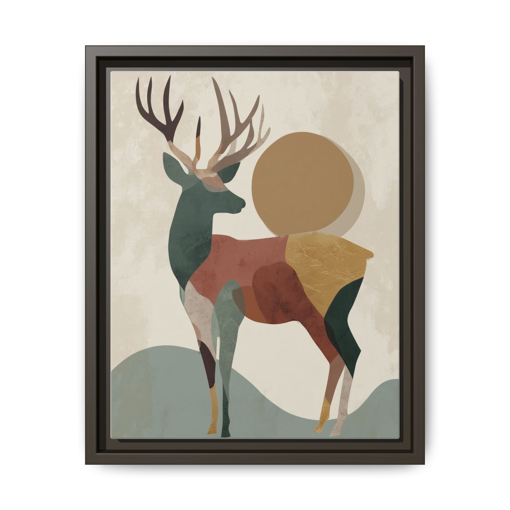 Geometric Deer Mosaic Framed Print : Modern Abstract Wildlife Art, Minimalist Nature Print   |  Personalized & Custom Orders Available