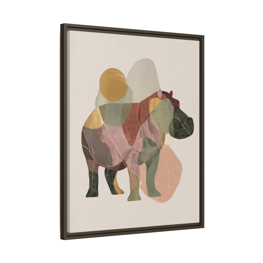 Geometric Hippo: Abstract Animal Art, Modern Watercolor Shapes   |  Personalized & Custom Orders Available