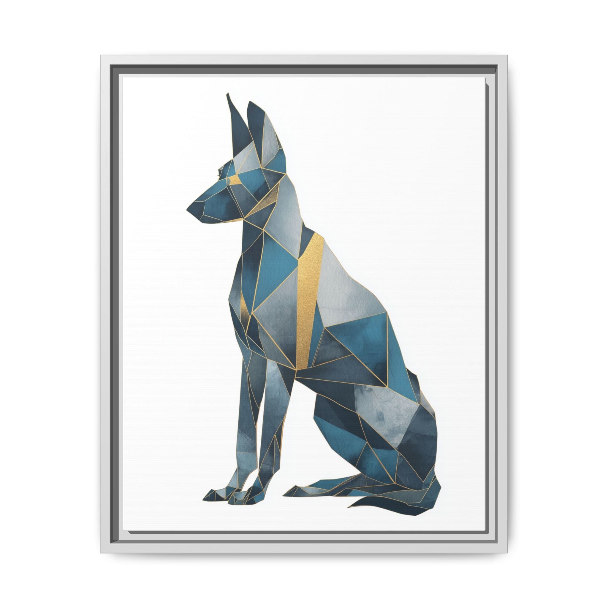 Geometric Canine Mosaic: Fractured Blue Shepherd, Modern Polygonal Art   |  Personalized & Custom Orders Available